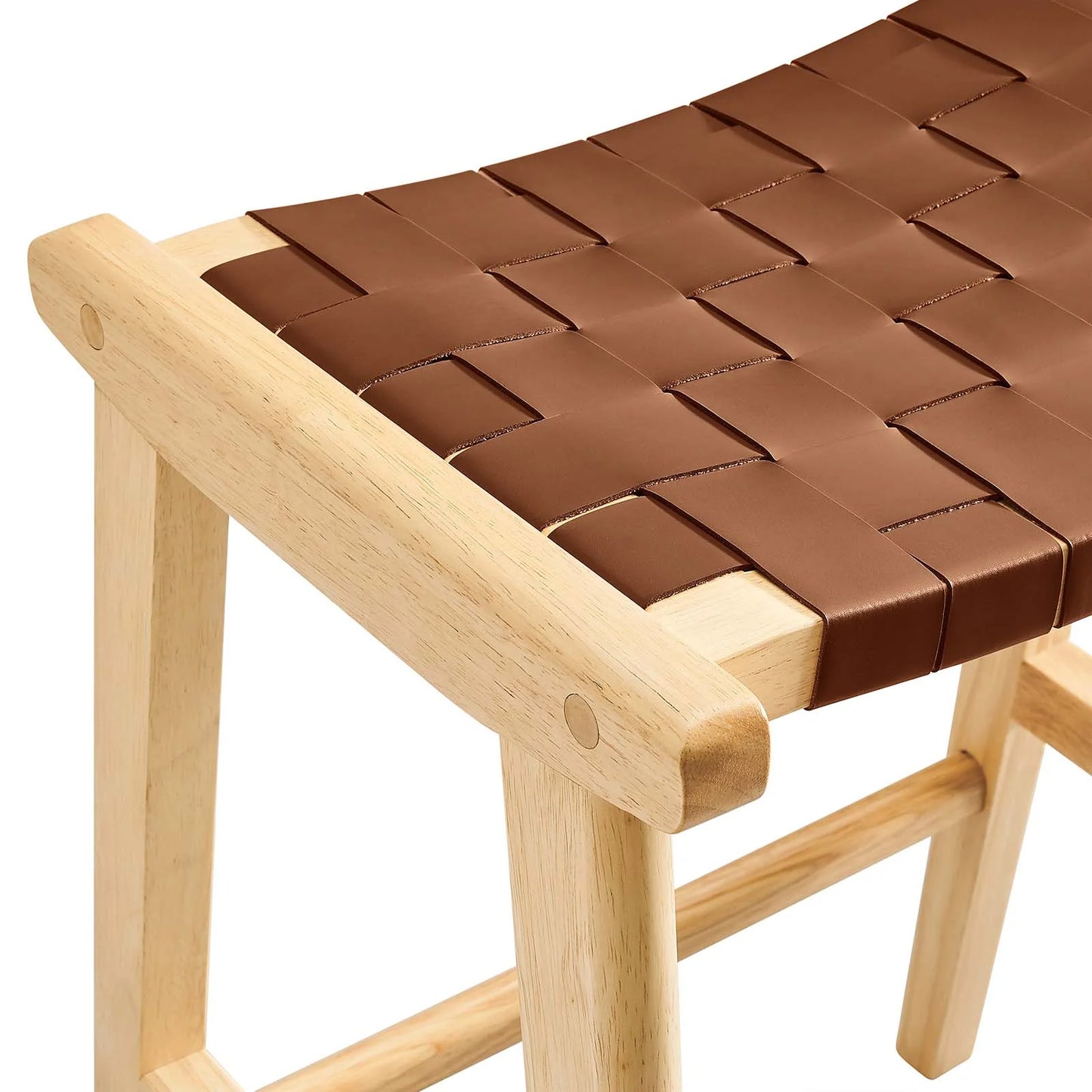 Saoirse Faux Leather Wood Counter Stool - Set of 2 for Chic and Comfortable Dining Seating