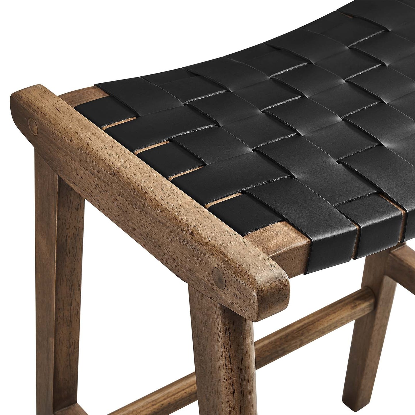 Saoirse Faux Leather Wood Counter Stool - Set of 2 for Chic and Comfortable Dining Seating