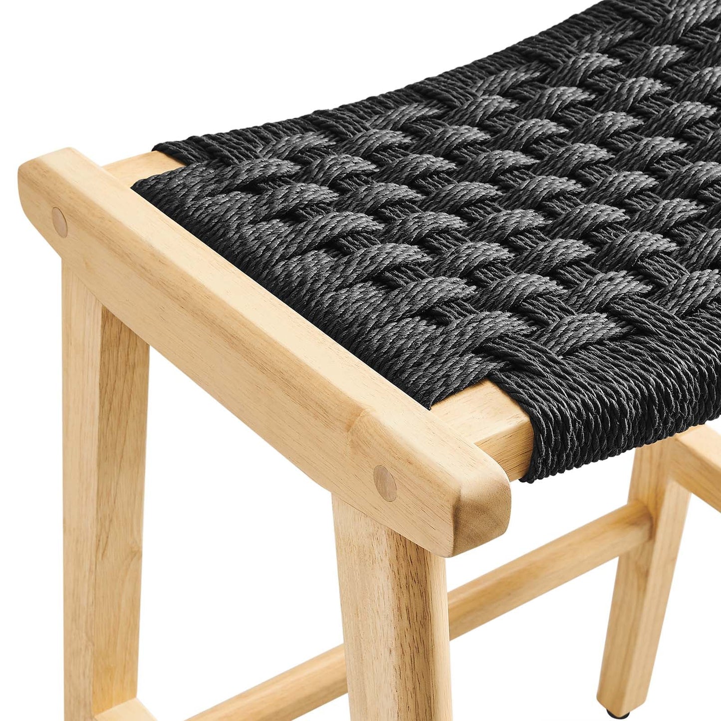 Saoirse Woven Rope Wood Counter Stool - Set of 2 for Stylish and Comfortable Dining Solutions