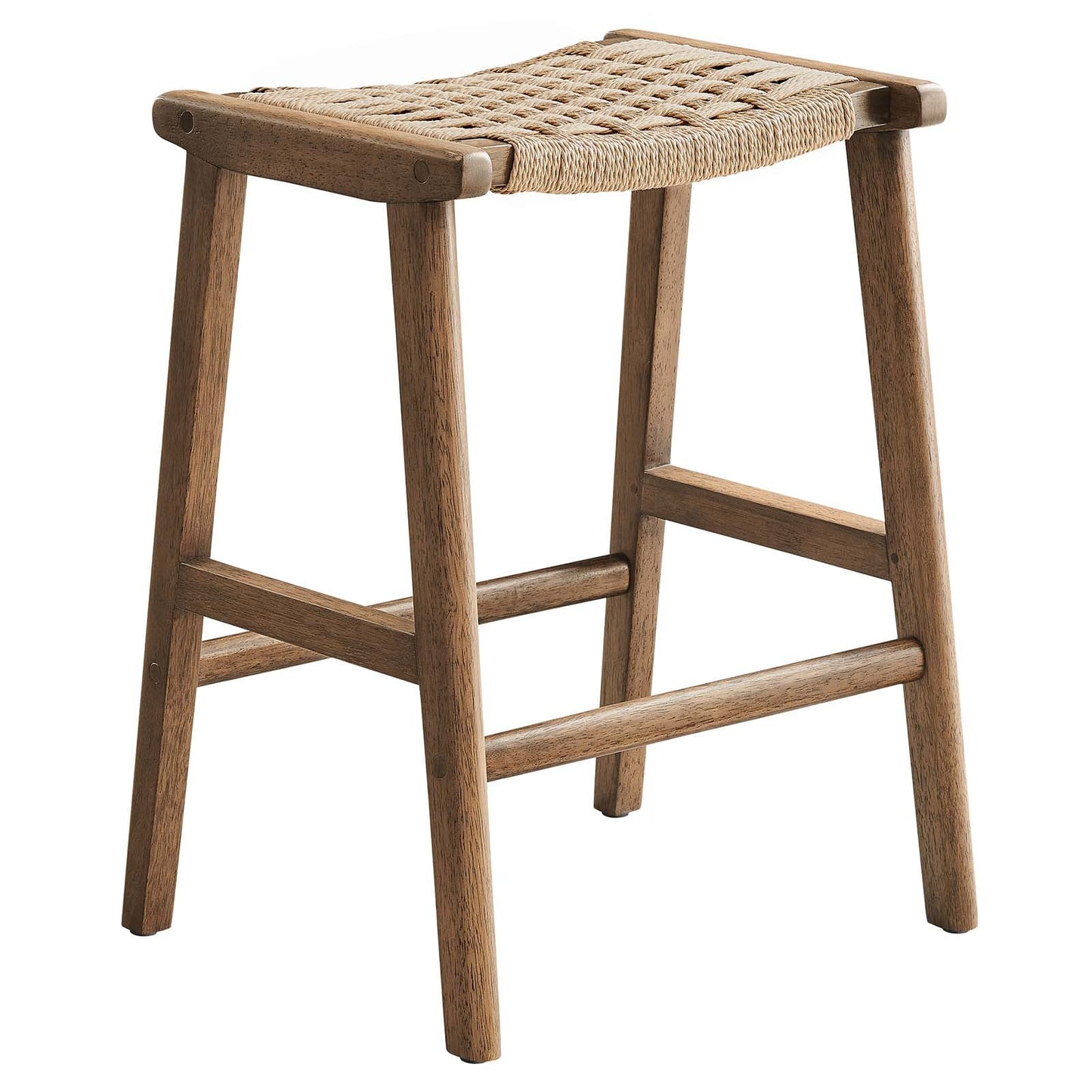 Saoirse Woven Rope Wood Counter Stool - Set of 2 for Stylish and Comfortable Dining Solutions