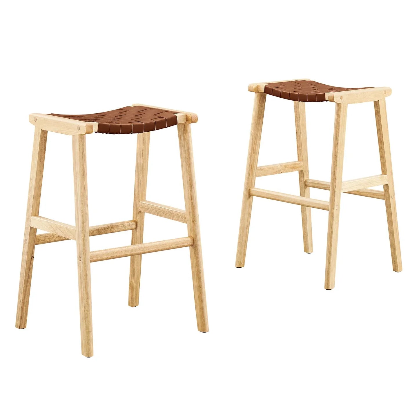 Saoirse Faux Leather Wood Bar Stool Set of 2 β Stylish & Comfortable Seating
