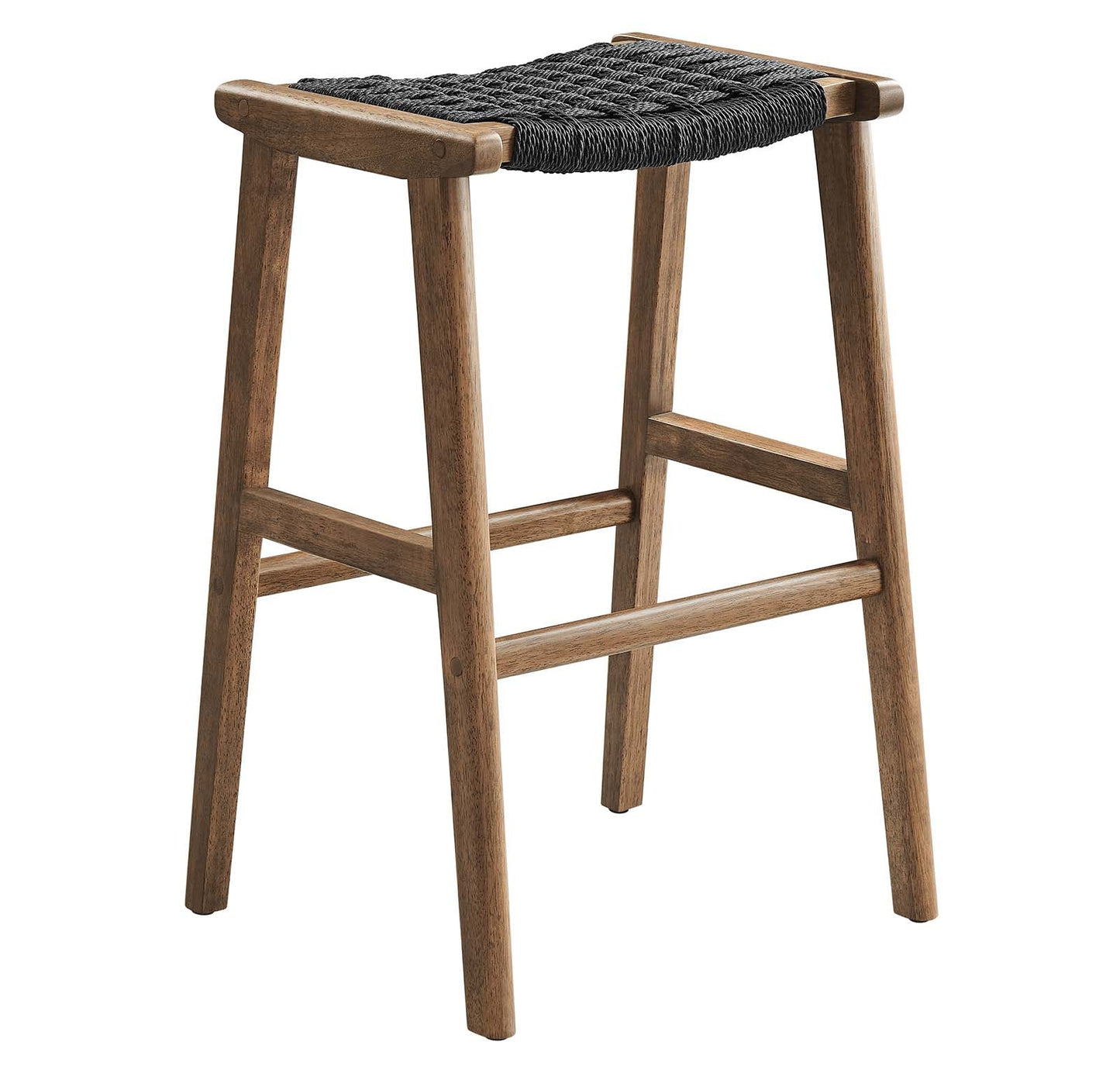 Saoirse Woven Rope Wood Bar Stool - Set of 2 for Stylish and Comfortable Seating
