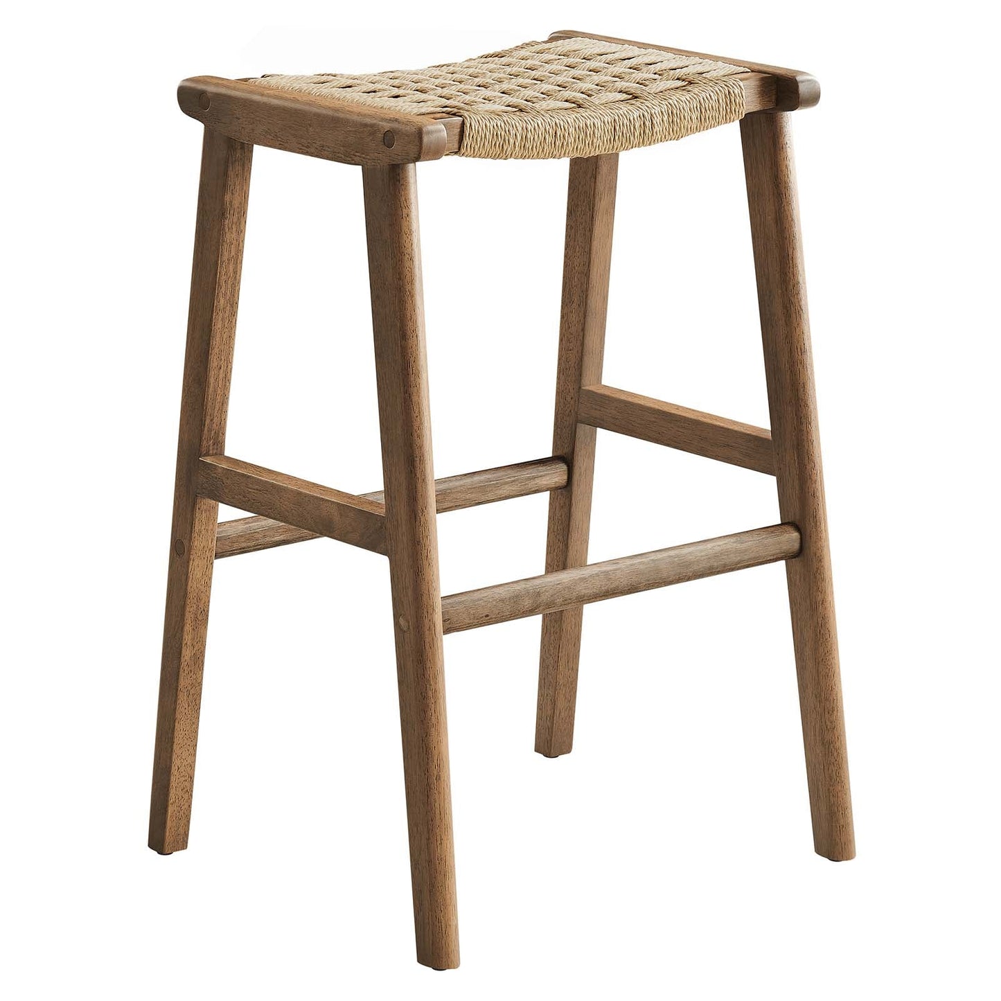 Saoirse Woven Rope Wood Bar Stool - Set of 2 for Stylish and Comfortable Seating