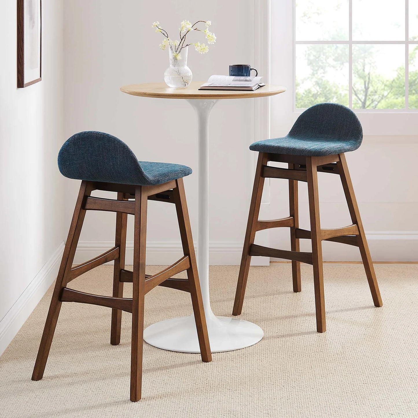 Juno Wood Bar Stool Set of 2 – Stylish and Durable Seating for Modern Kitchens and Home Bars