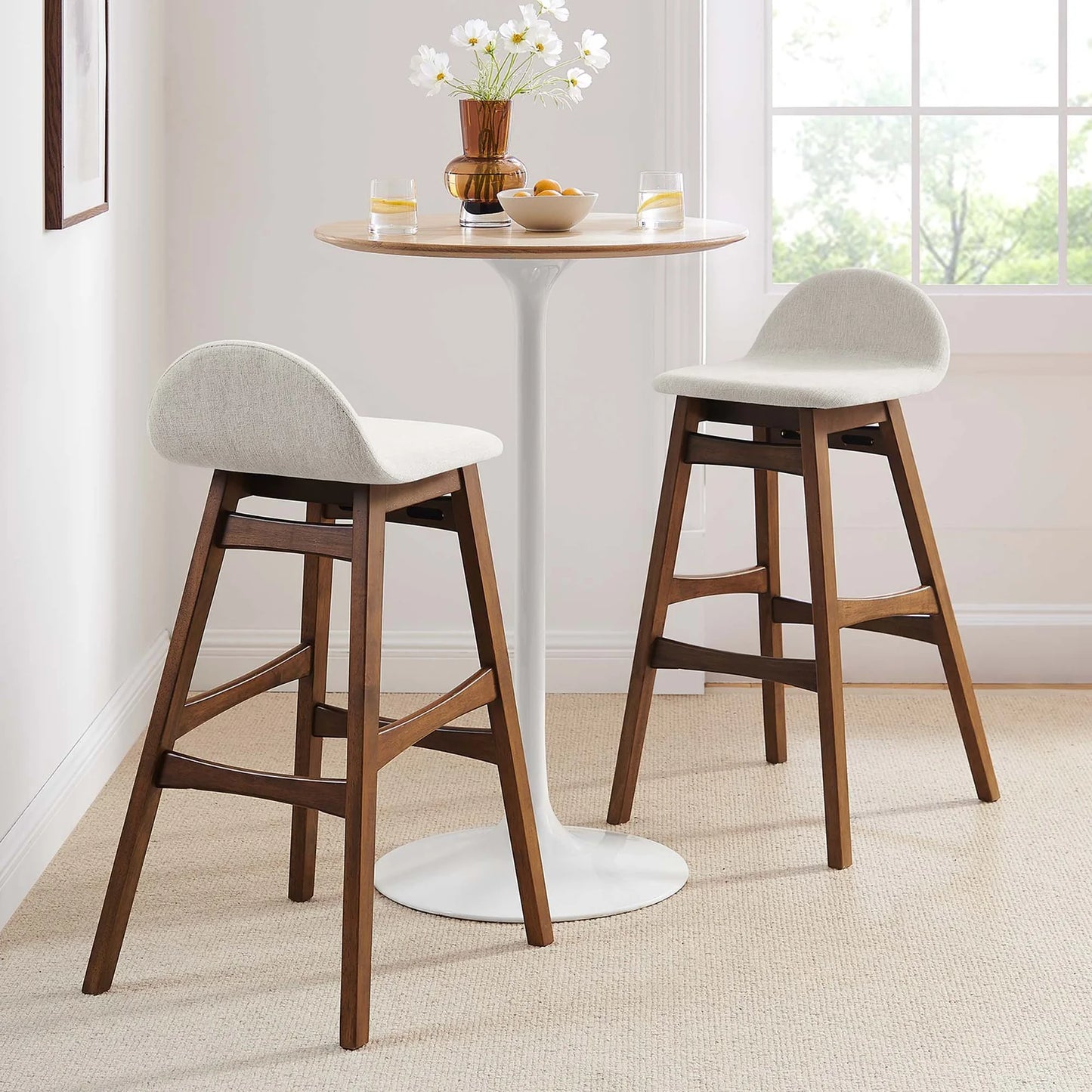 Juno Wood Bar Stool Set of 2 – Stylish and Durable Seating for Modern Kitchens and Home Bars