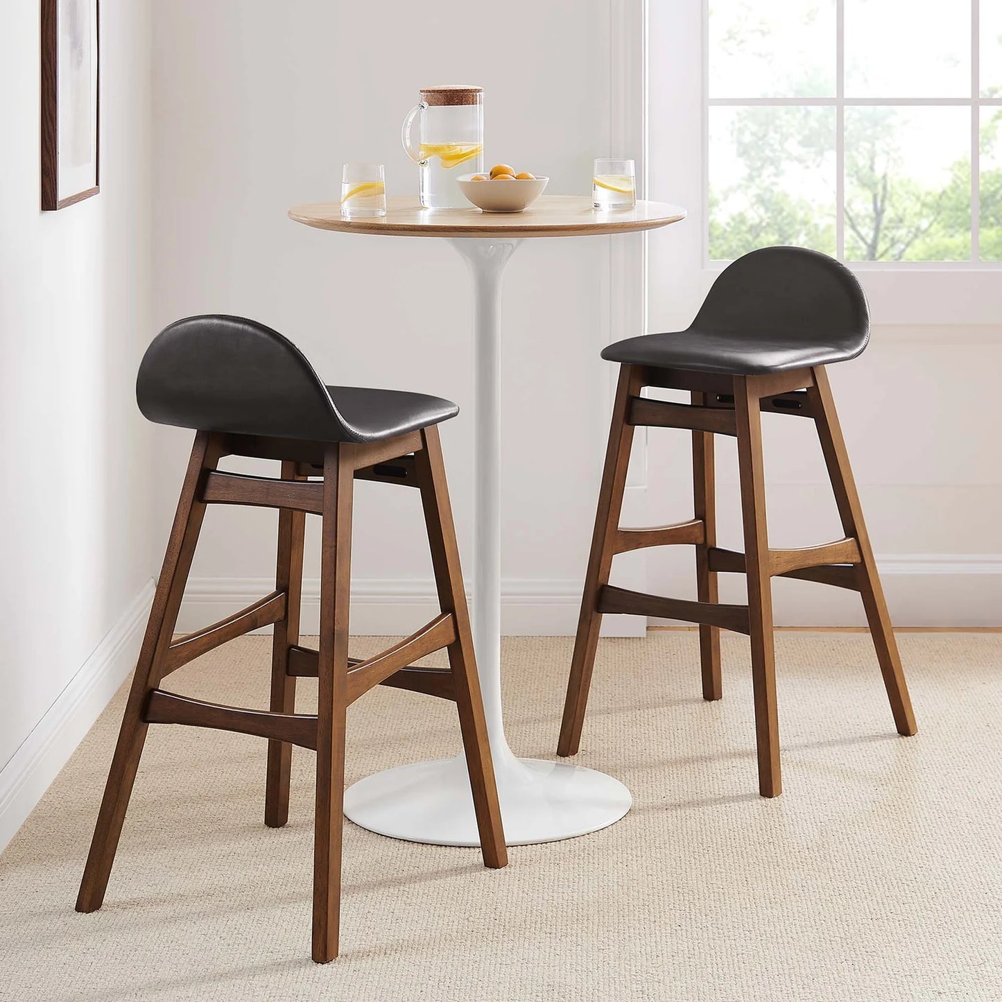 Juno Wood Bar Stool Set of 2 – Stylish and Durable Seating for Modern Kitchens and Home Bars
