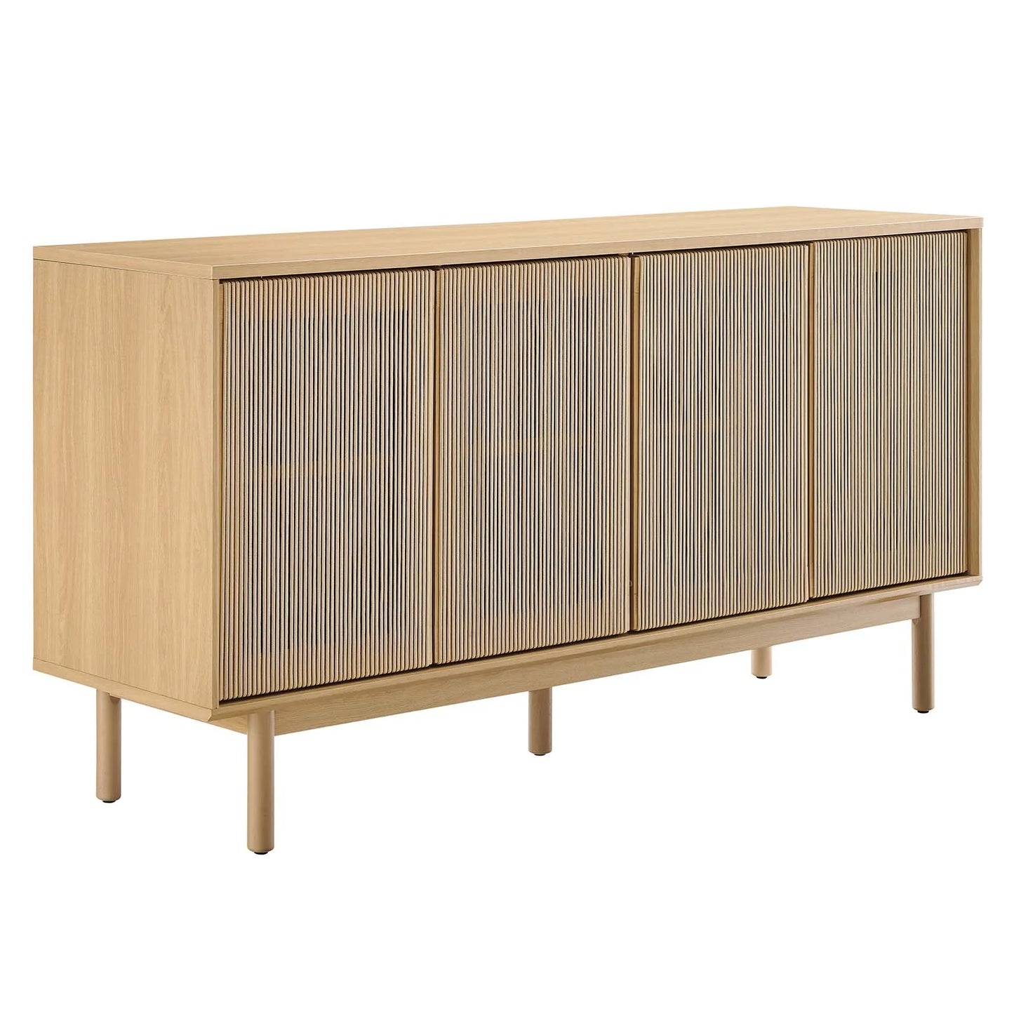 Milo 63” Oak and Tan Sideboard for Modern Storage and Style