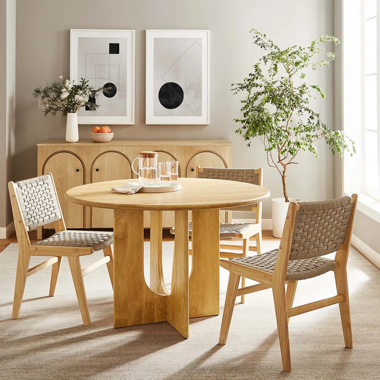Rivian 48" Mango Wood Dining Table – Stylish and Durable Mid-Century Modern Table for Contemporary Dining Spaces