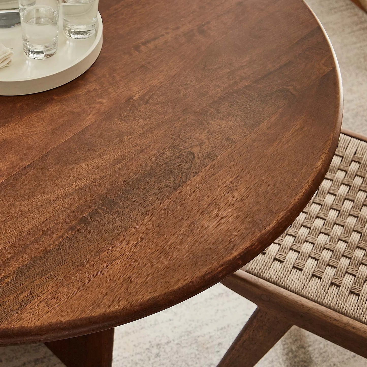Rivian 48" Mango Wood Dining Table – Stylish and Durable Mid-Century Modern Table for Contemporary Dining Spaces