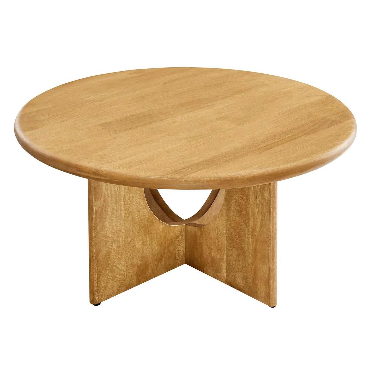 Rivian Round 34" Coffee Table in Oak – Sleek and Modern Accent Piece for Contemporary Living Rooms