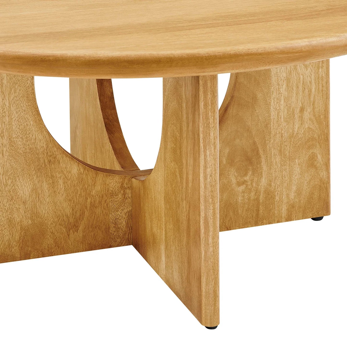Rivian Round 34" Coffee Table in Oak – Sleek and Modern Accent Piece for Contemporary Living Rooms