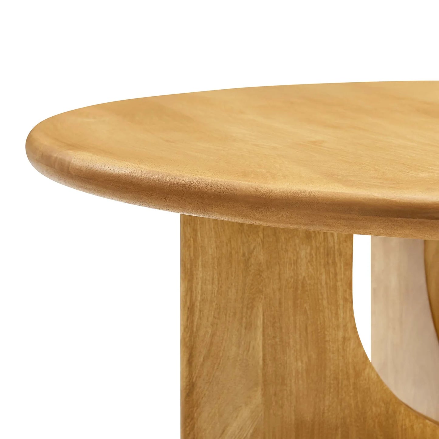 Rivian Round 34" Coffee Table in Oak – Sleek and Modern Accent Piece for Contemporary Living Rooms