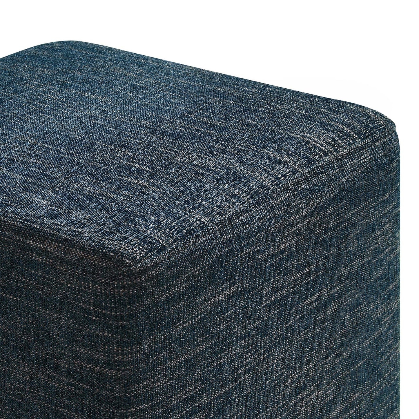 Callum 17" Ottoman with Woven Fabric Dense Foam Padding & Non-Marking Legs β Fully Assembled Modern Furniture Piece