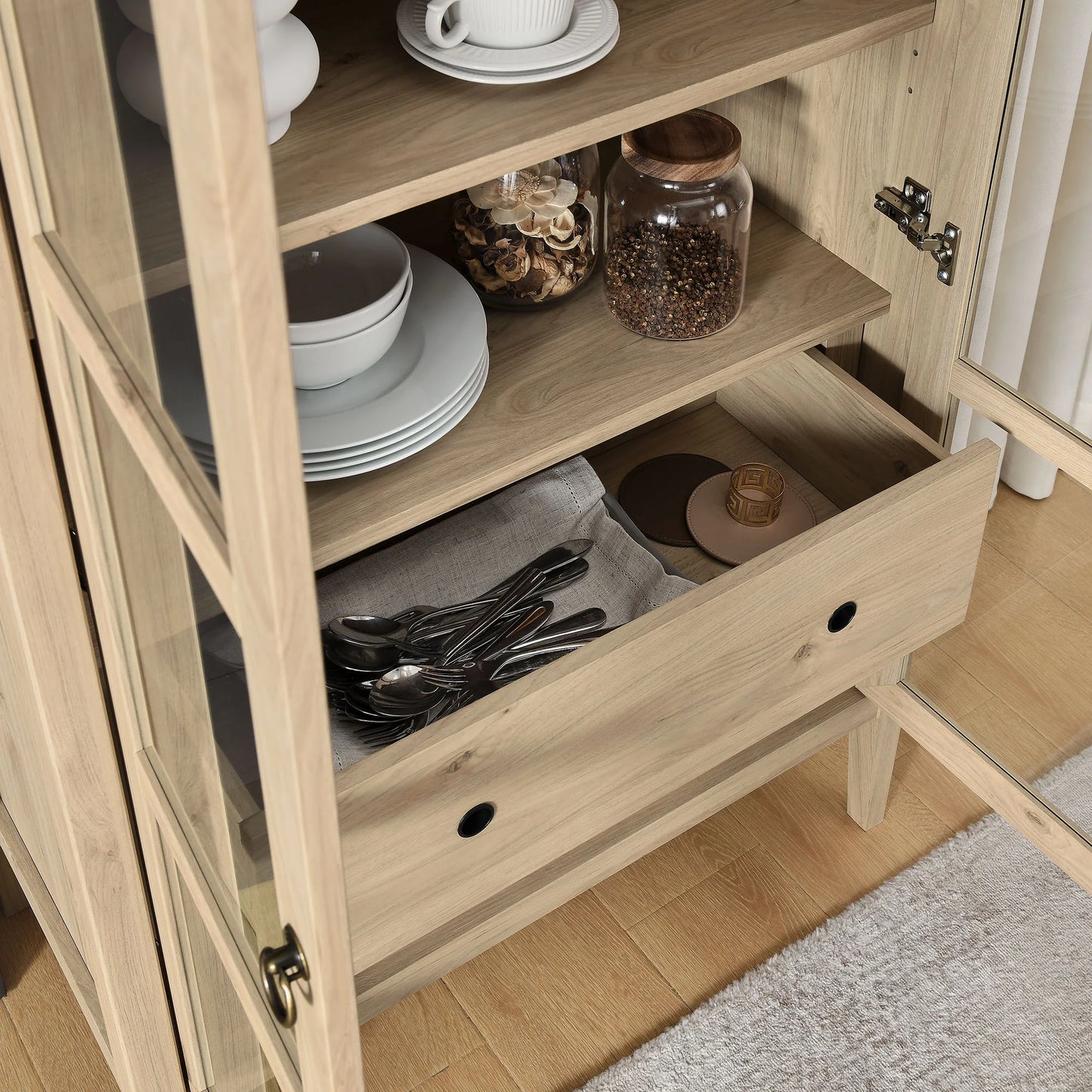 Nolan Tall Arched Storage Display Cabinet – Stylish and Functional Cabinet for Modern Homes