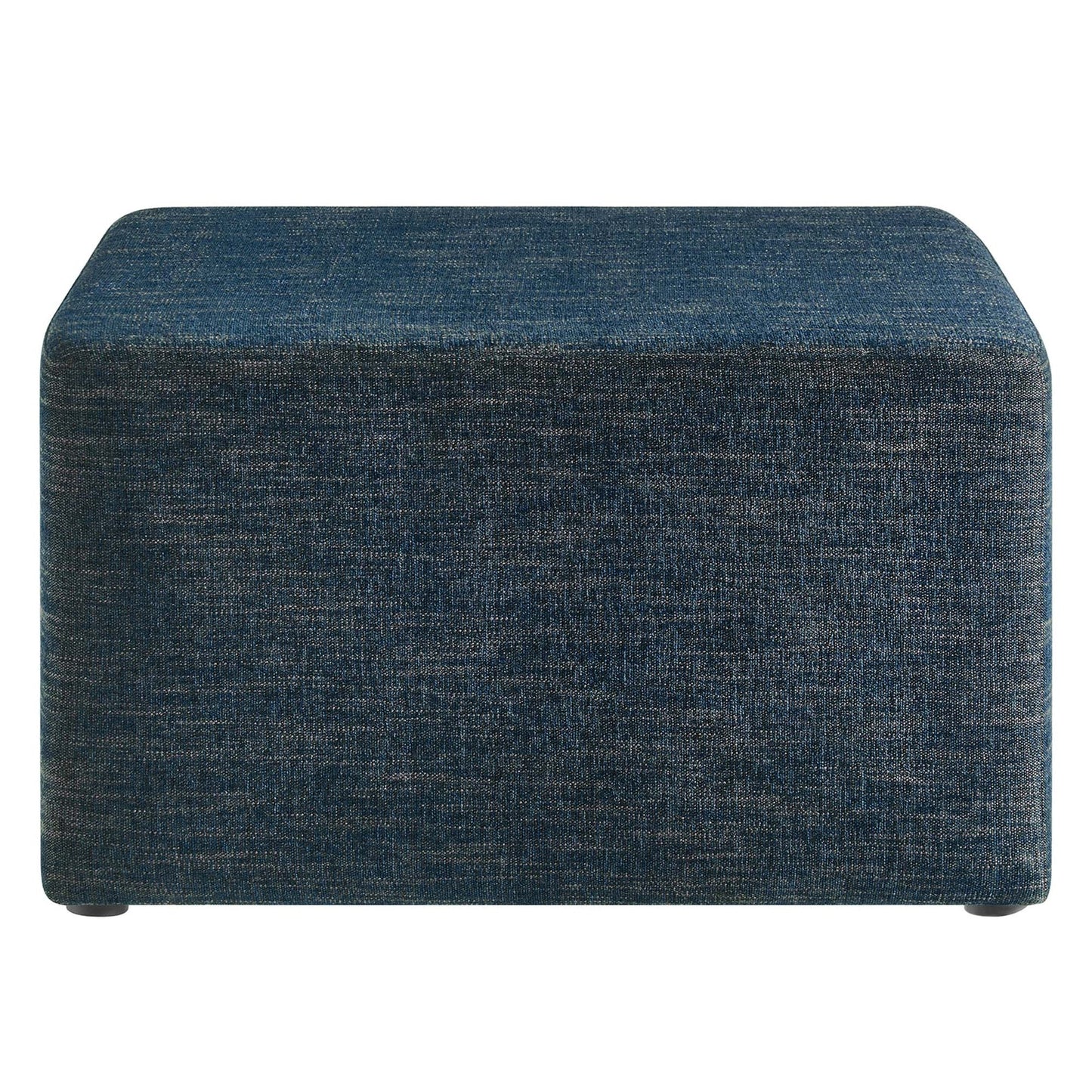 Callum Large 28" Square Woven Heathered Fabric Upholstered Ottoman in Heathered Weave Azure β Stylish and Comfortable Accent Piece for Modern Living Spaces