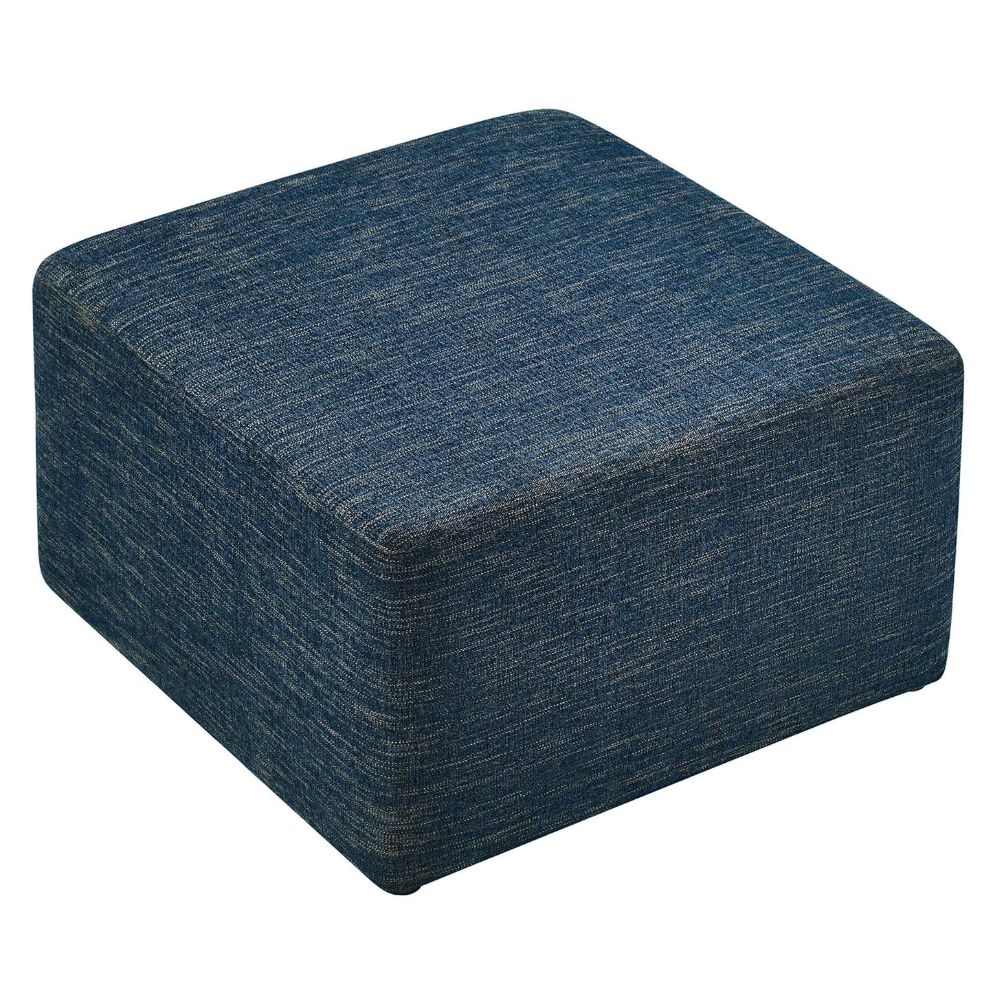 Callum Large 28" Square Woven Heathered Fabric Upholstered Ottoman in Heathered Weave Azure β Stylish and Comfortable Accent Piece for Modern Living Spaces