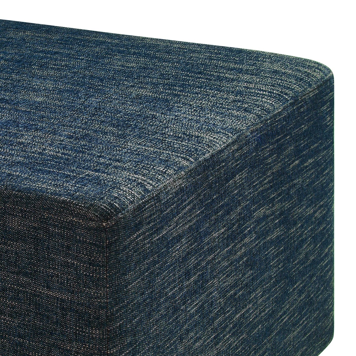 Callum Large 28" Square Woven Heathered Fabric Upholstered Ottoman in Heathered Weave Azure β Stylish and Comfortable Accent Piece for Modern Living Spaces