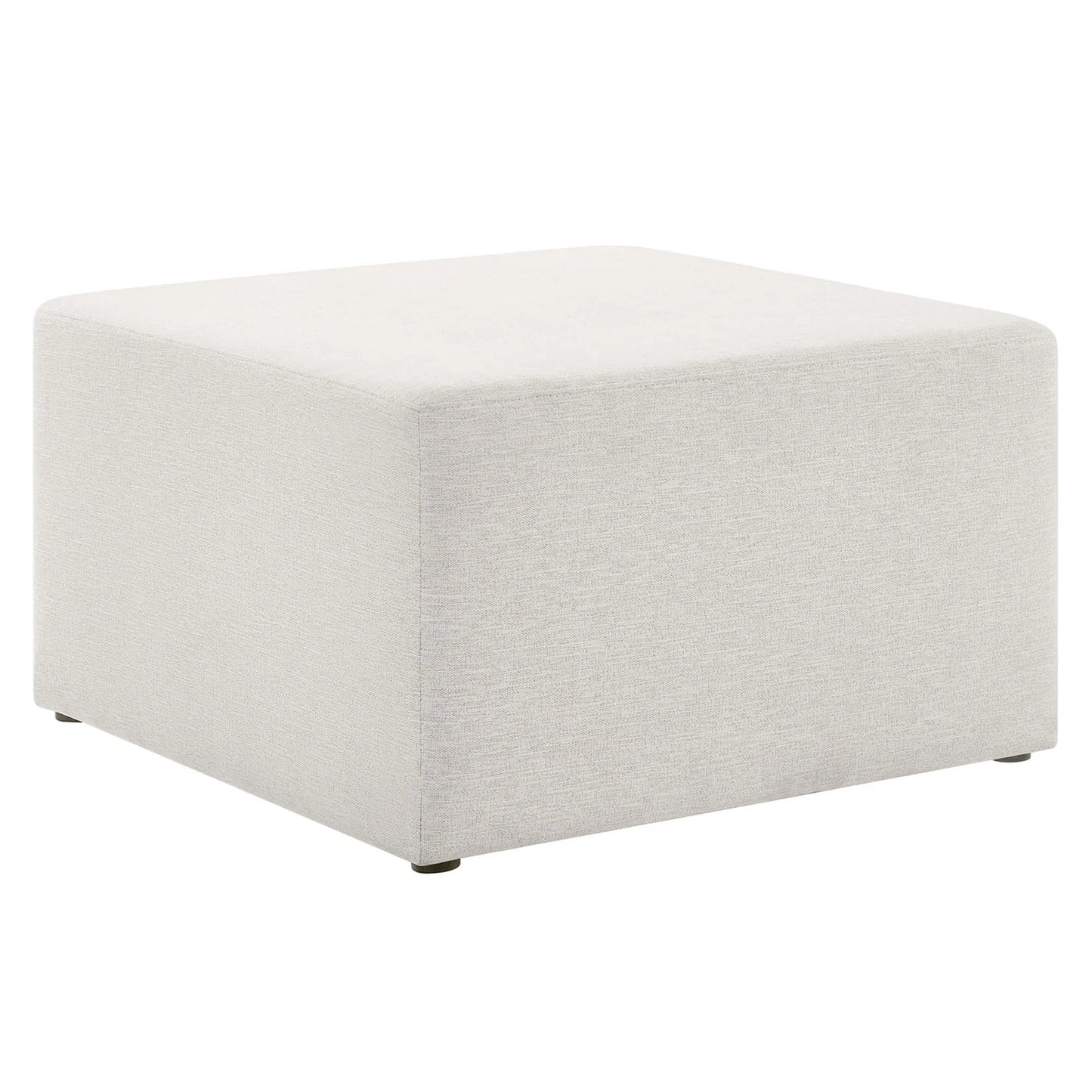 Callum Large 28" Square Woven Heathered Fabric Upholstered Ottoman in Heathered Weave Azure β Stylish and Comfortable Accent Piece for Modern Living Spaces
