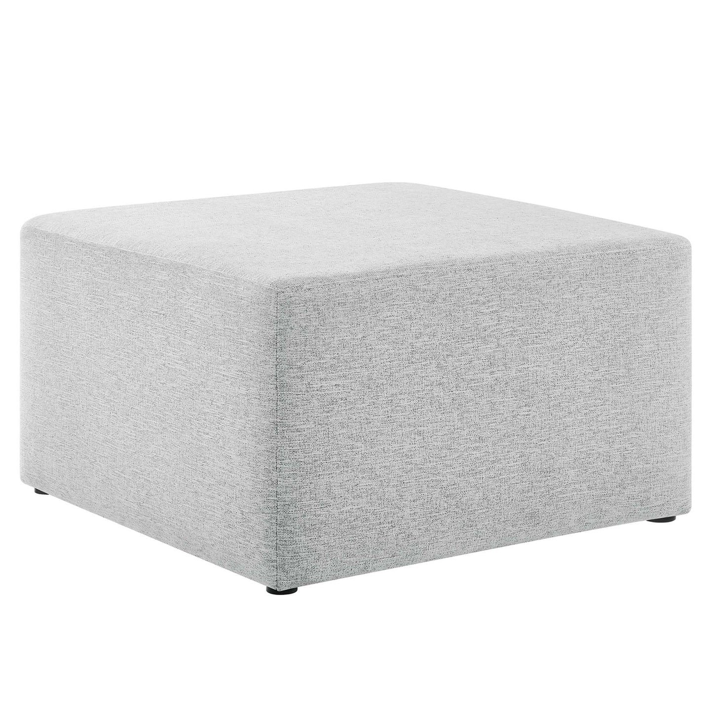 Callum Large 28" Square Woven Heathered Fabric Upholstered Ottoman in Heathered Weave Azure β Stylish and Comfortable Accent Piece for Modern Living Spaces