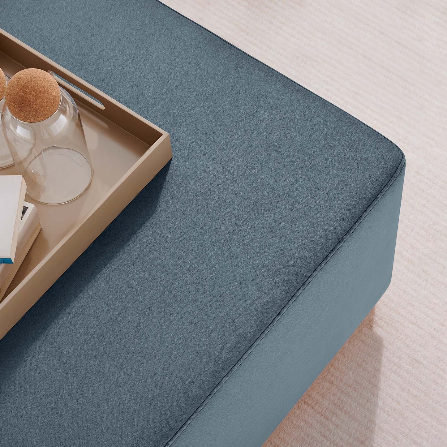 Tilden Elegant 28" Square Velvet Ottoman with Stain-Resistant Upholstery & Foam Padding β Stylish and Comfortable Accent Piece for Modern Living Spaces