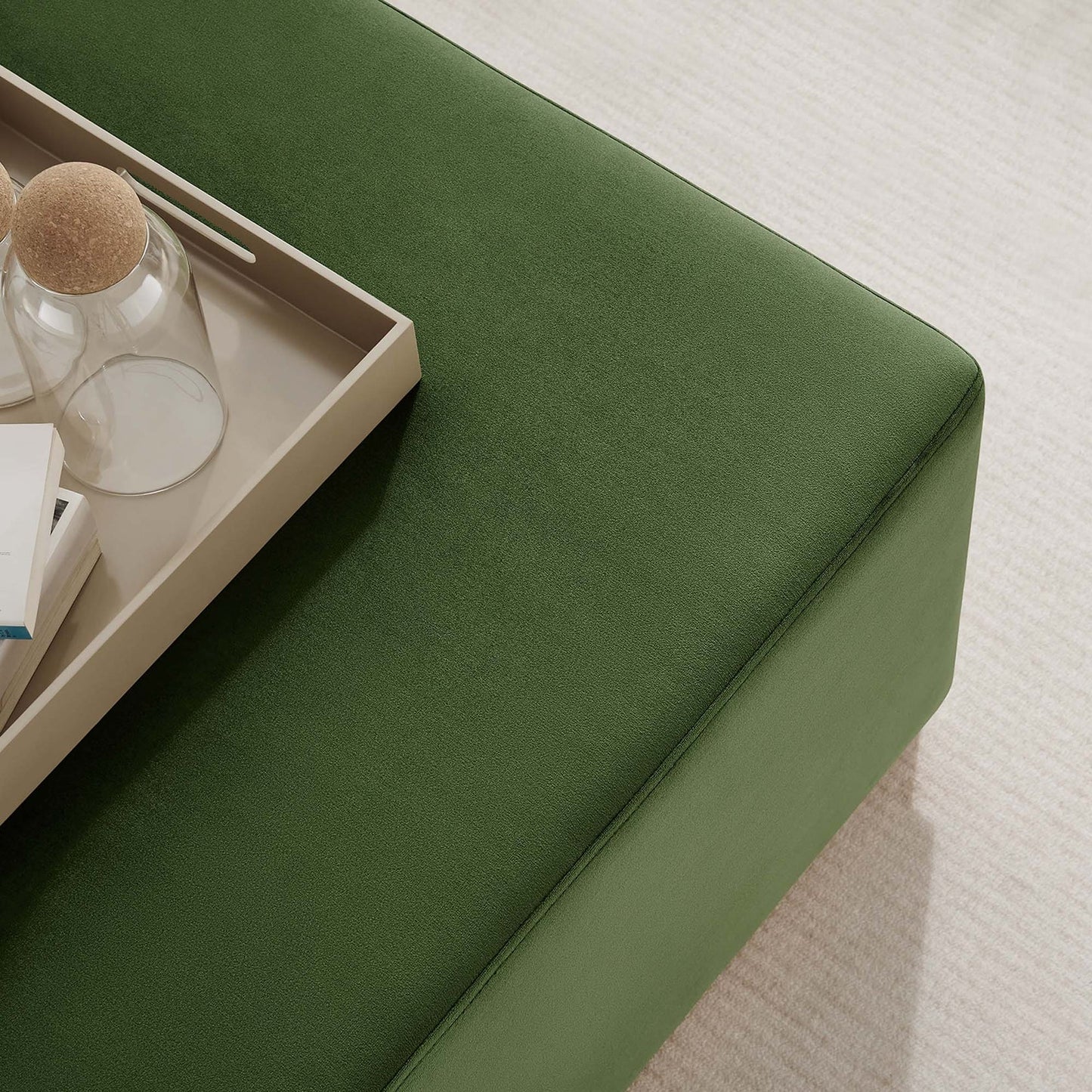 Tilden Elegant 28" Square Velvet Ottoman with Stain-Resistant Upholstery & Foam Padding β Stylish and Comfortable Accent Piece for Modern Living Spaces