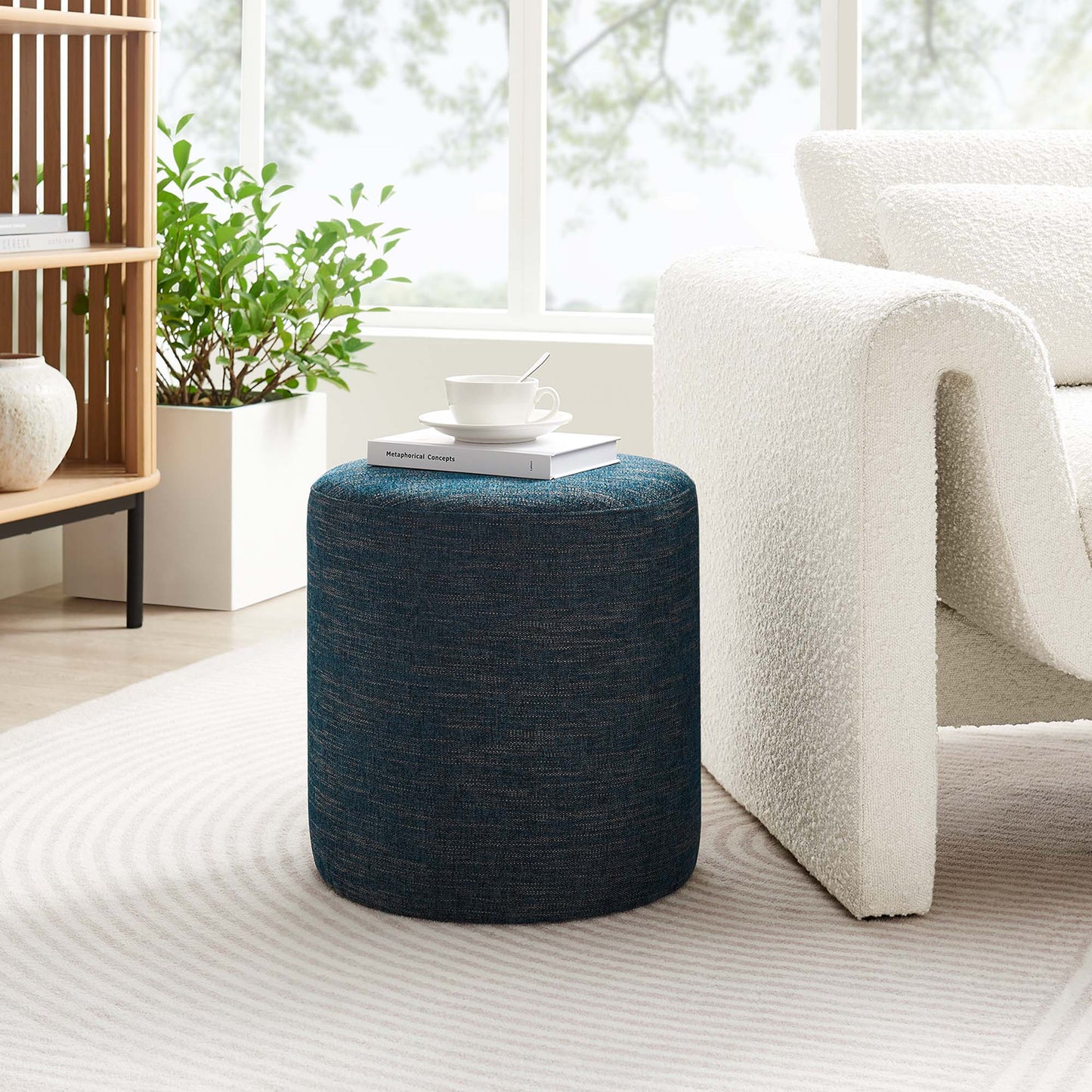 Callum Elegant Round Ottoman – Stylish and Versatile Accent for Modern Living Spaces