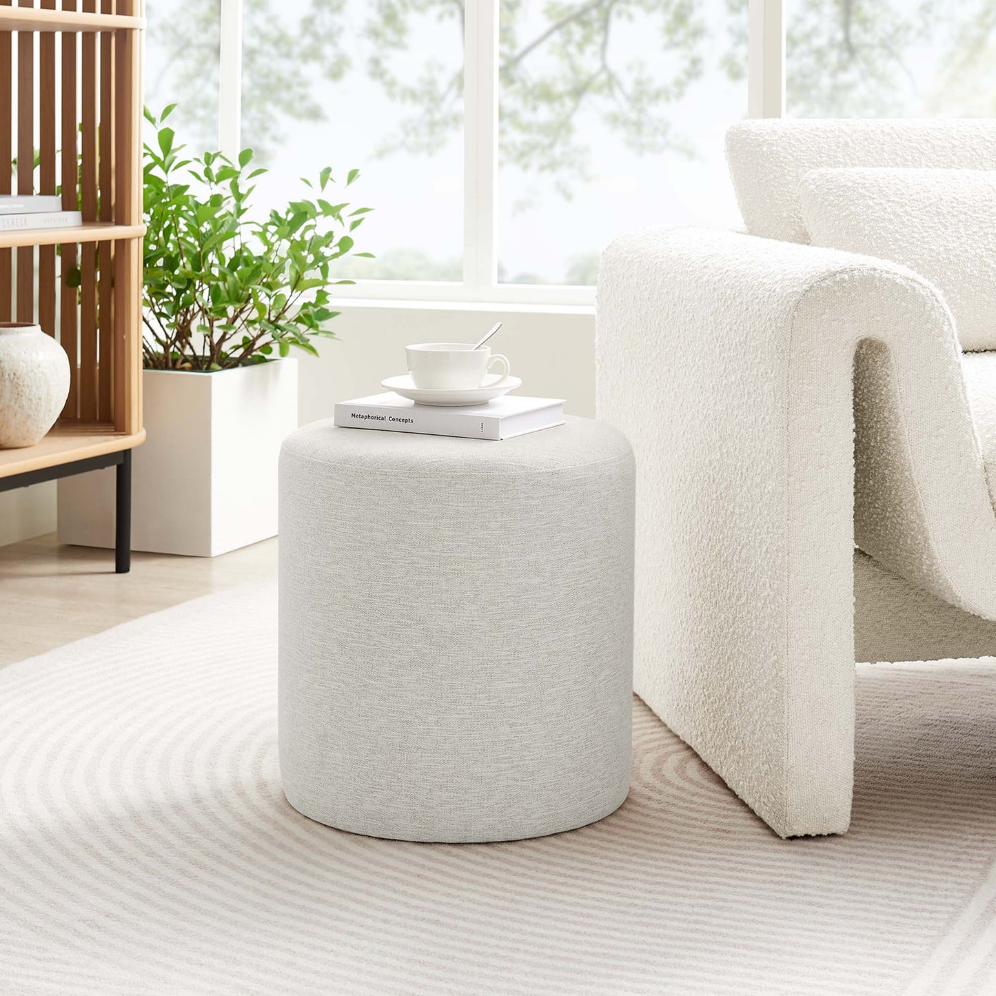 Callum Elegant Round Ottoman – Stylish and Versatile Accent for Modern Living Spaces