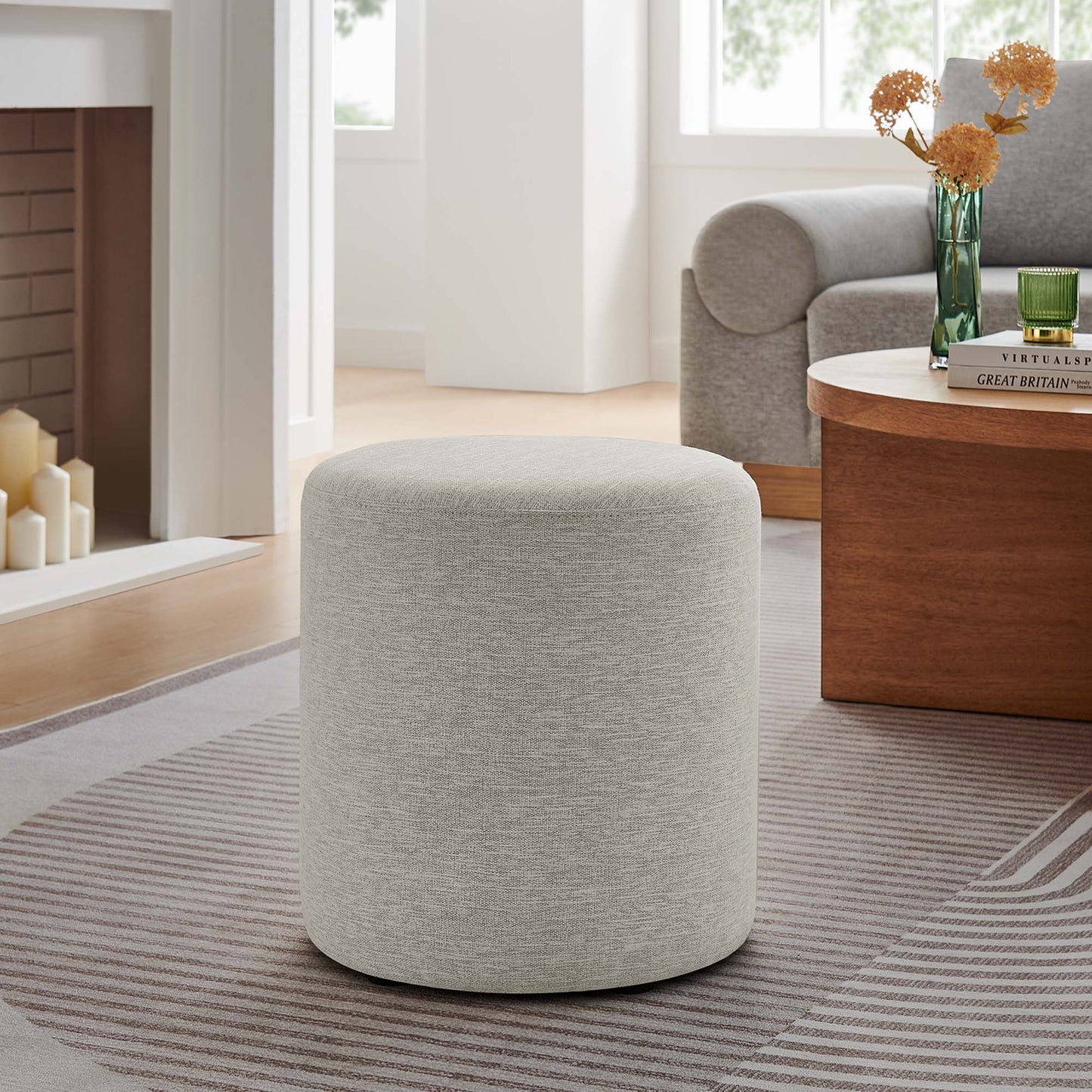 Callum Elegant Round Ottoman – Stylish and Versatile Accent for Modern Living Spaces
