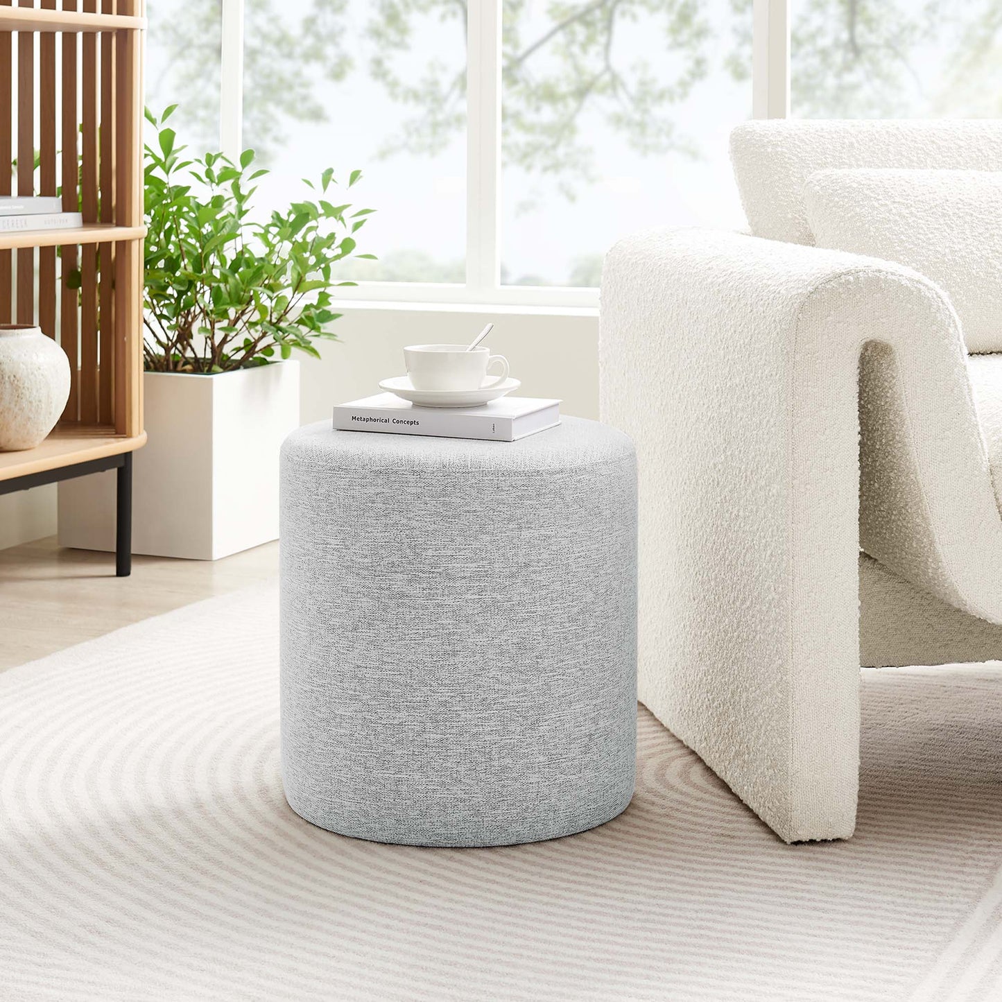 Callum Elegant Round Ottoman – Stylish and Versatile Accent for Modern Living Spaces