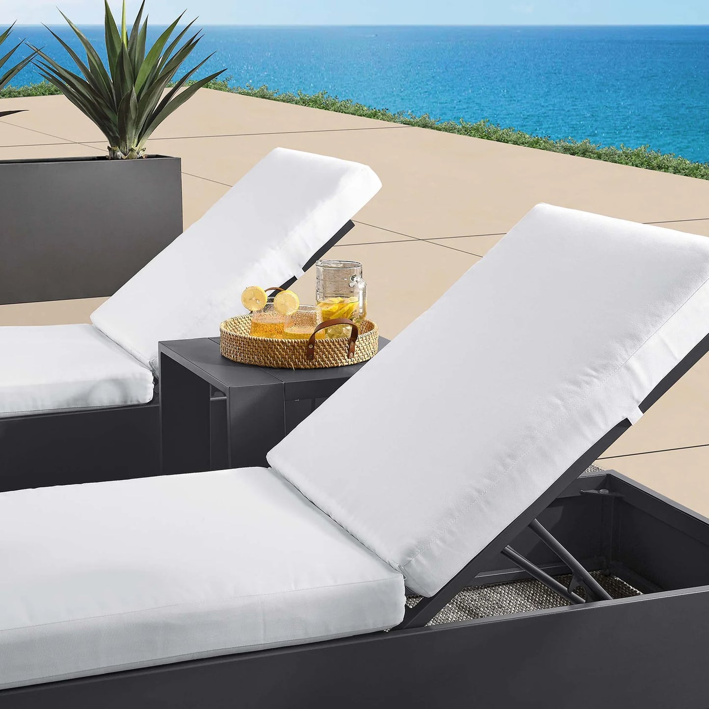 Tahoe 3-Piece Outdoor Patio Powder-Coated Aluminum Chaise Lounge Set in Gray Charcoal β Stylish and Durable Seating for Relaxed Outdoor Living