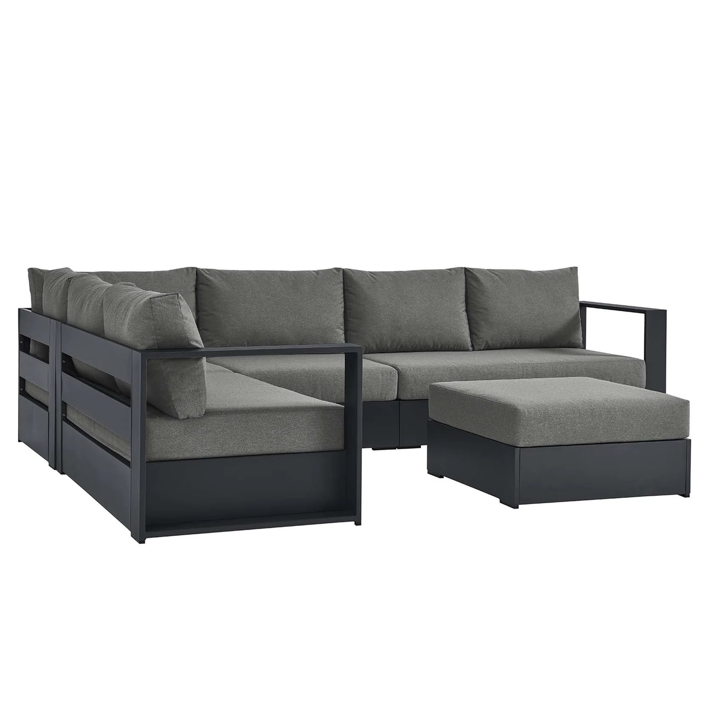 Tahoe 5-Piece Outdoor Patio Powder-Coated Aluminum Sectional Sofa Set β Durable and Stylish Seating for Comfortable Outdoor Living