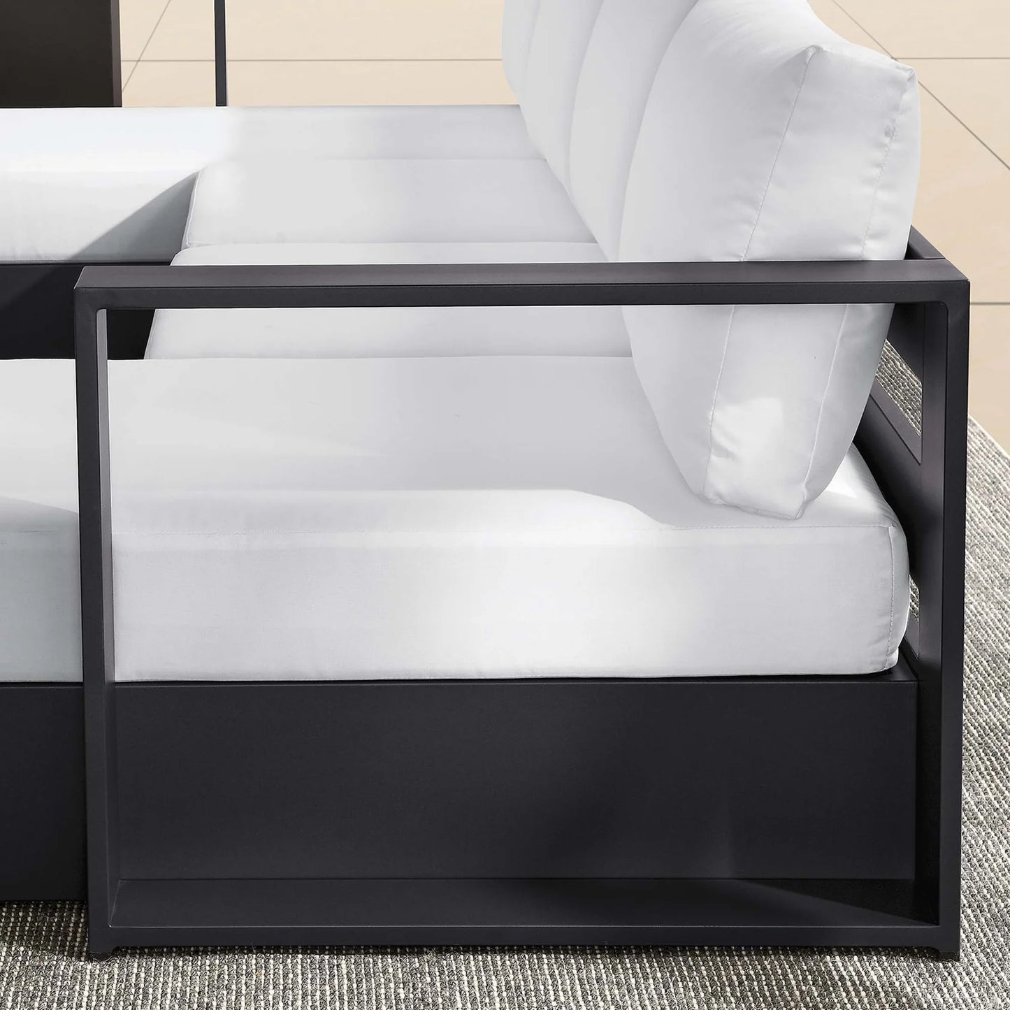 Tahoe 4-Piece Outdoor Patio Powder-Coated Aluminum Sectional Sofa Set β Durable and Stylish Seating for Elegant Outdoor Living