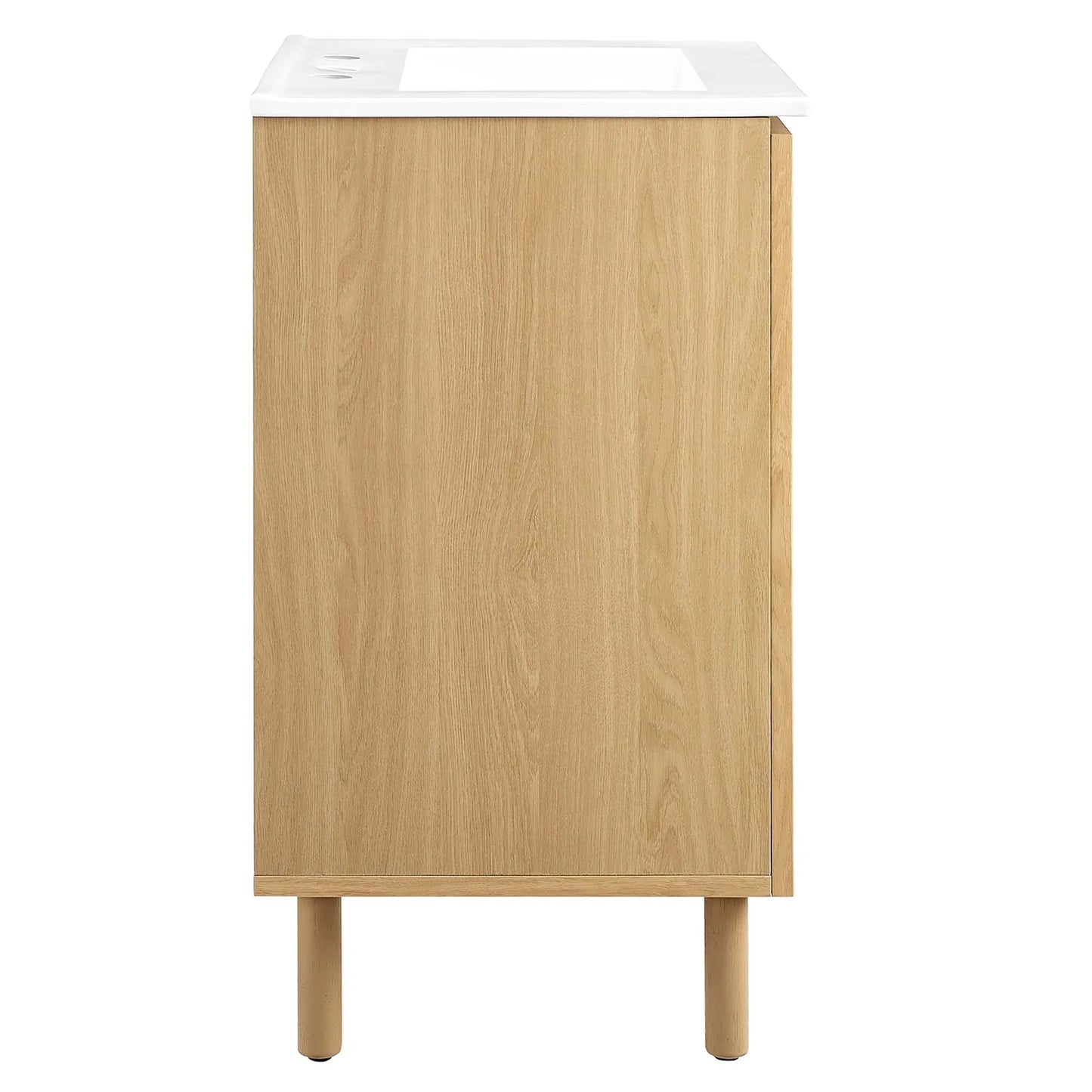 Calla 24" Modern Perforated Metal Bathroom Vanity – Featuring a Sleek Design with an Adjustable Shelf for Convenient Storage and a Durable Ceramic Basin, Perfect for Contemporary Bathrooms