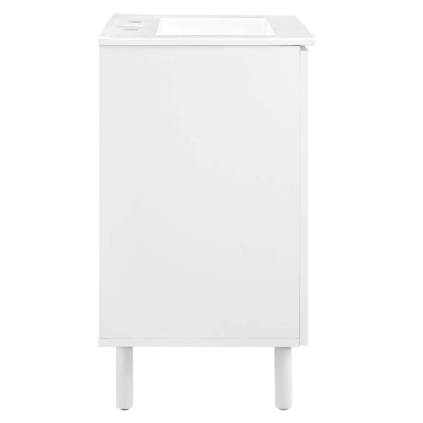 Calla 24" Modern Perforated Metal Bathroom Vanity – Featuring a Sleek Design with an Adjustable Shelf for Convenient Storage and a Durable Ceramic Basin, Perfect for Contemporary Bathrooms