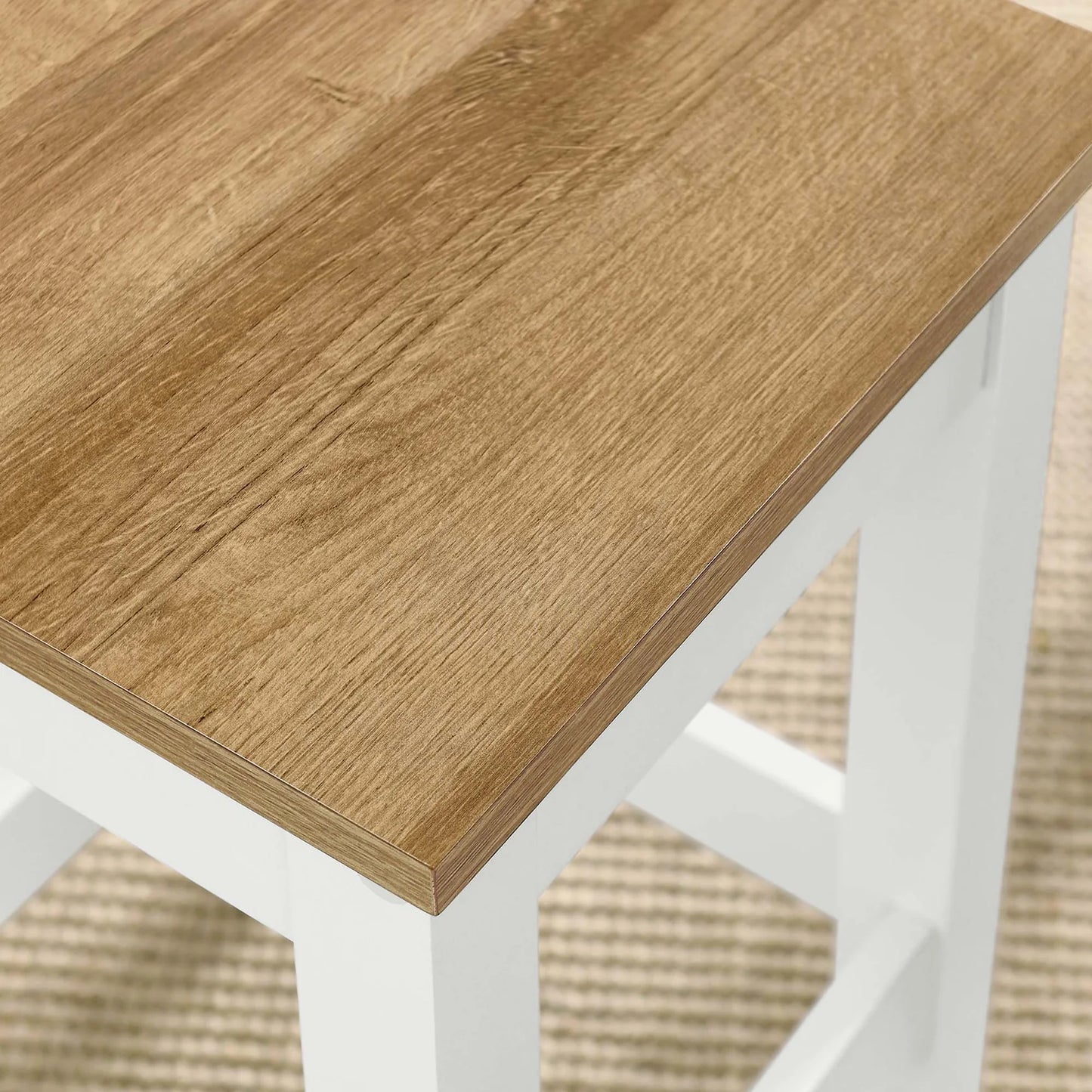 Sunbrook Kitchen Stool – A modern counter bar stool with a square seat and sturdy stretcher footrests, offering both style and comfort for your kitchen or bar area.