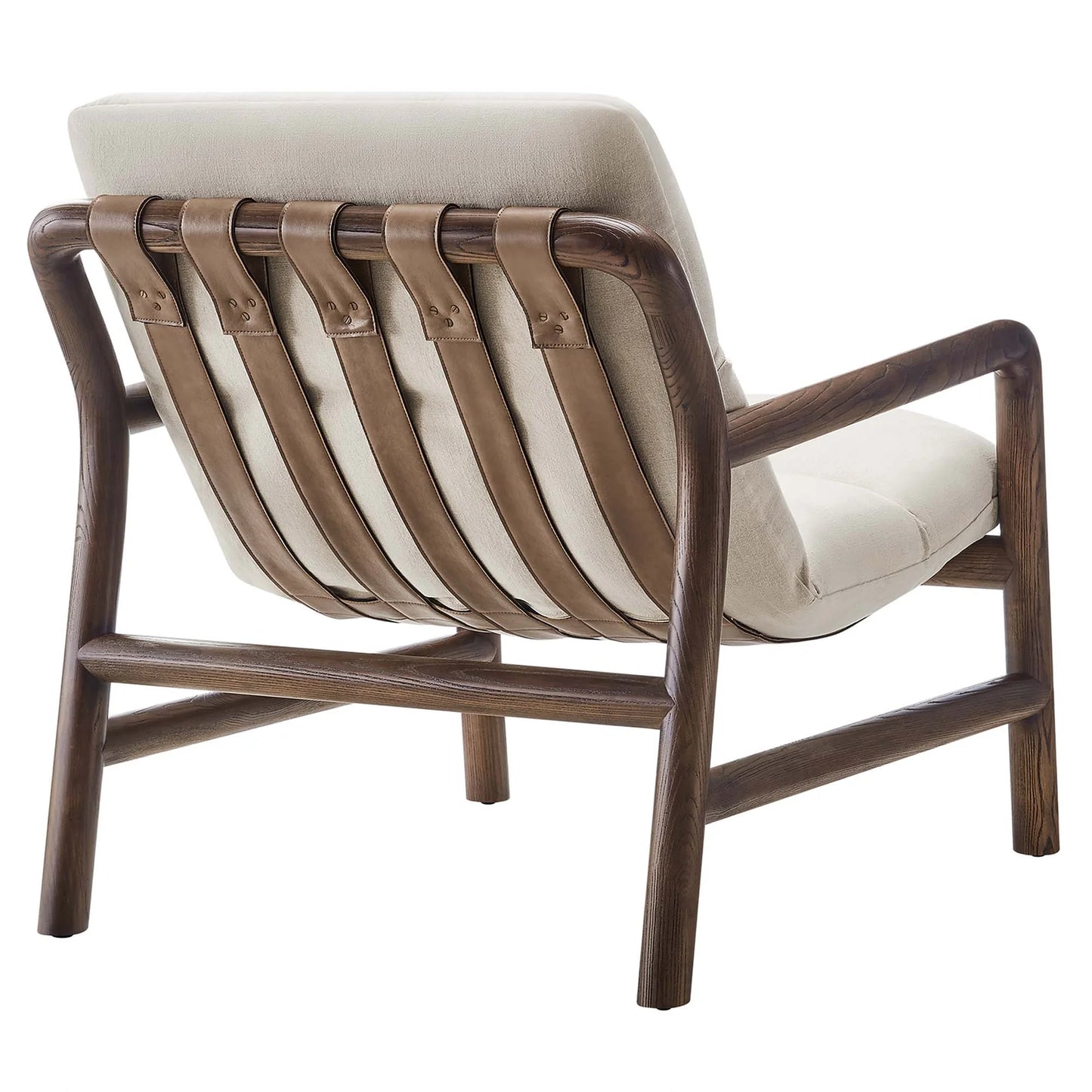 Paxton Wood Sling Chair with Vegan Leather Straps and Ash Wood Frame Comfort Cushion β Stylish and Comfortable Seating for Modern Interiors