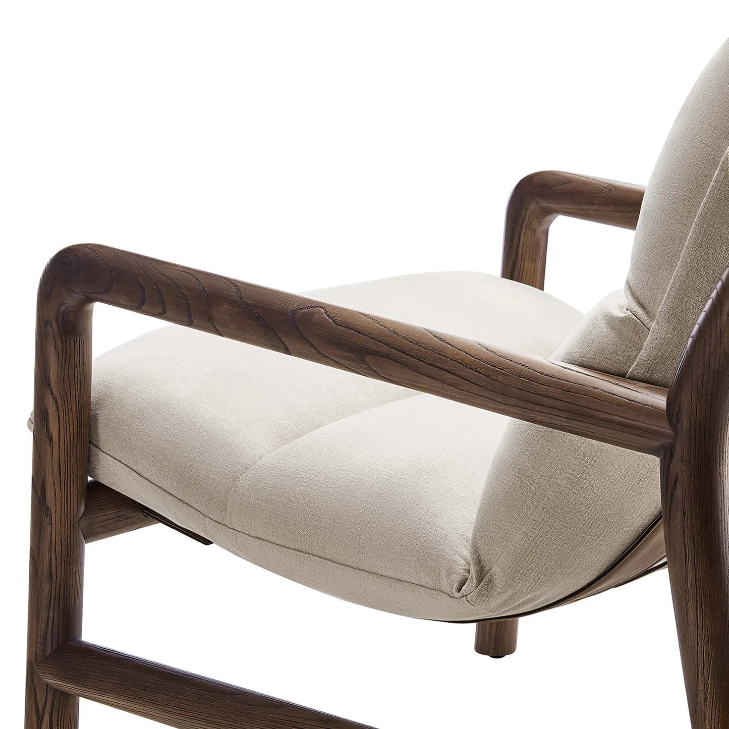 Paxton Wood Sling Chair with Vegan Leather Straps and Ash Wood Frame Comfort Cushion β Stylish and Comfortable Seating for Modern Interiors