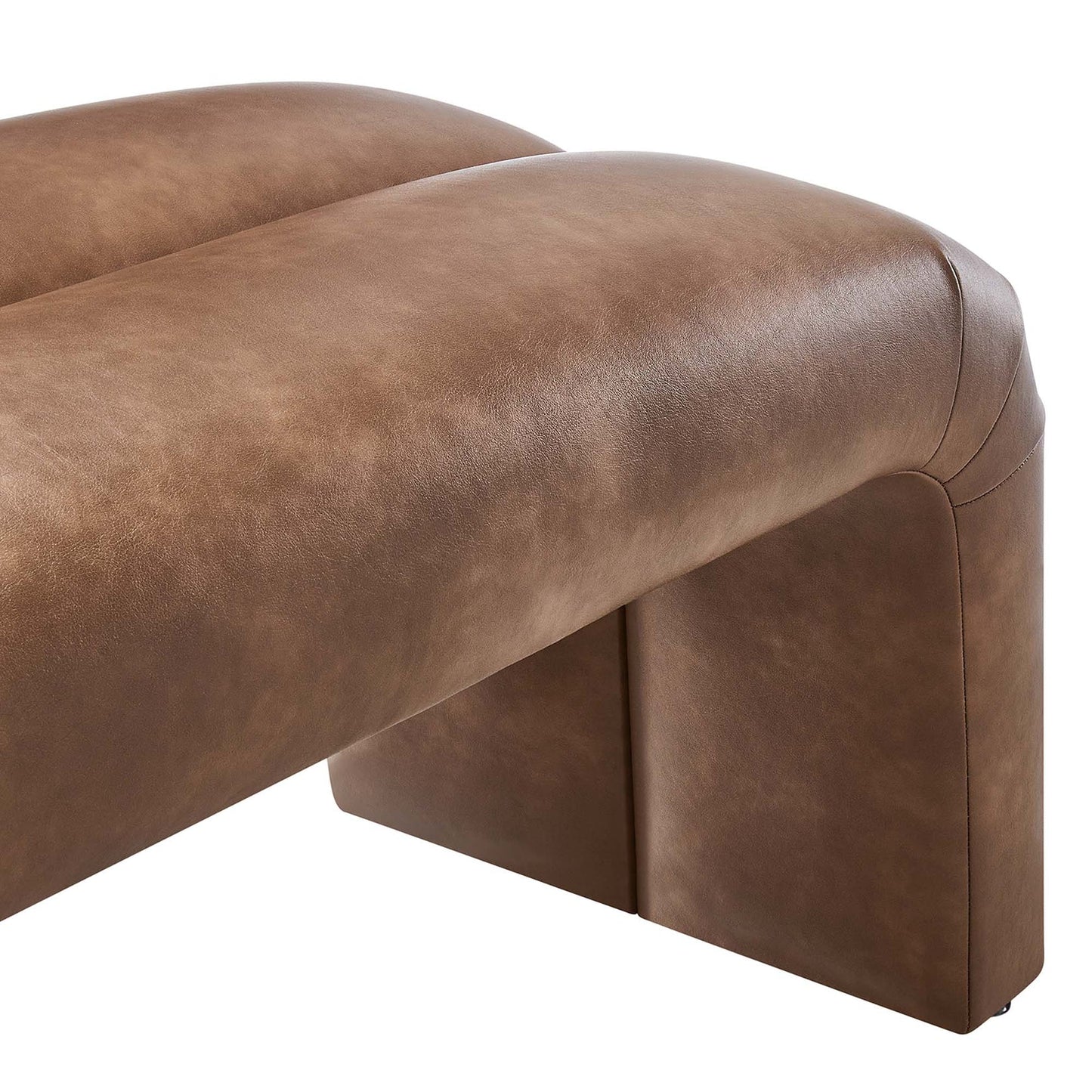 Dax 50.5" Elegant Vegan Leather Bench – Features dense foam padding for comfort and a sturdy solid wood frame combining style and durability for any space.