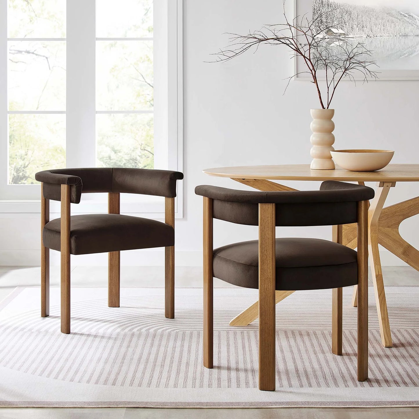 Imogen Velvet Barrel Dining Chairs – Set of 2 Stylish and Comfortable Dining Chairs for Modern Interiors
