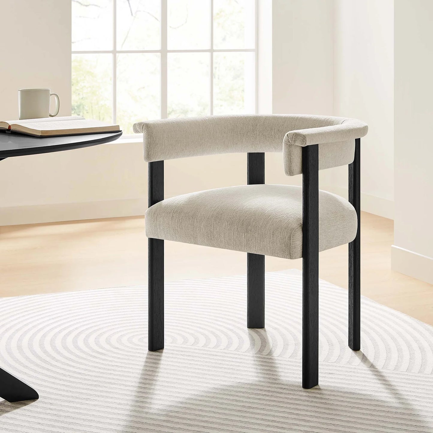 Imogen Barrel Back Dining Chairs – Comfortable foam-padded seats with a modern barrel back design, set of 2.