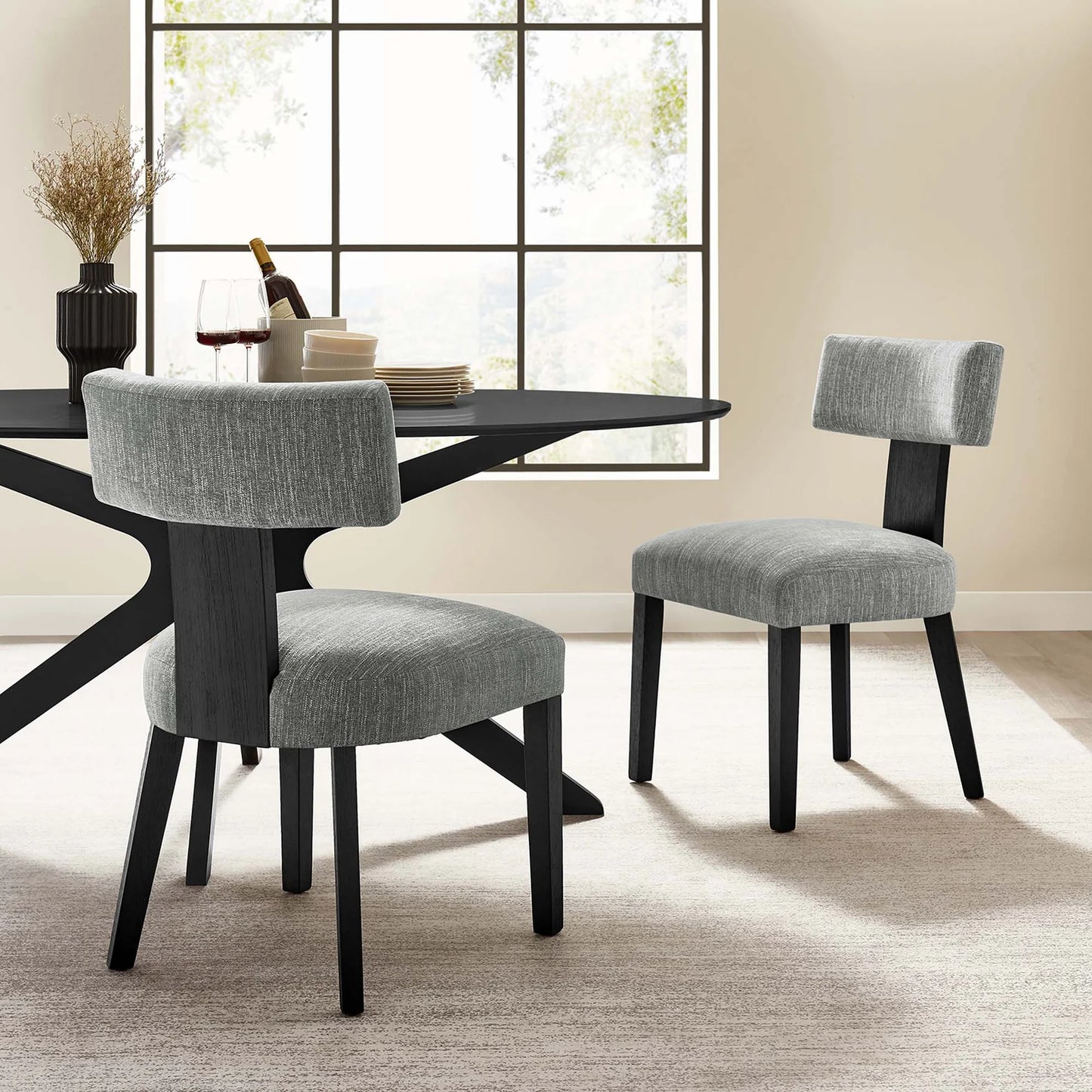 Nalani Modern Armless Dining Chairs with Solid Wood Legs, Foam Padding β Set of 2 Stylish and Comfortable Seating for Contemporary Dining Spaces