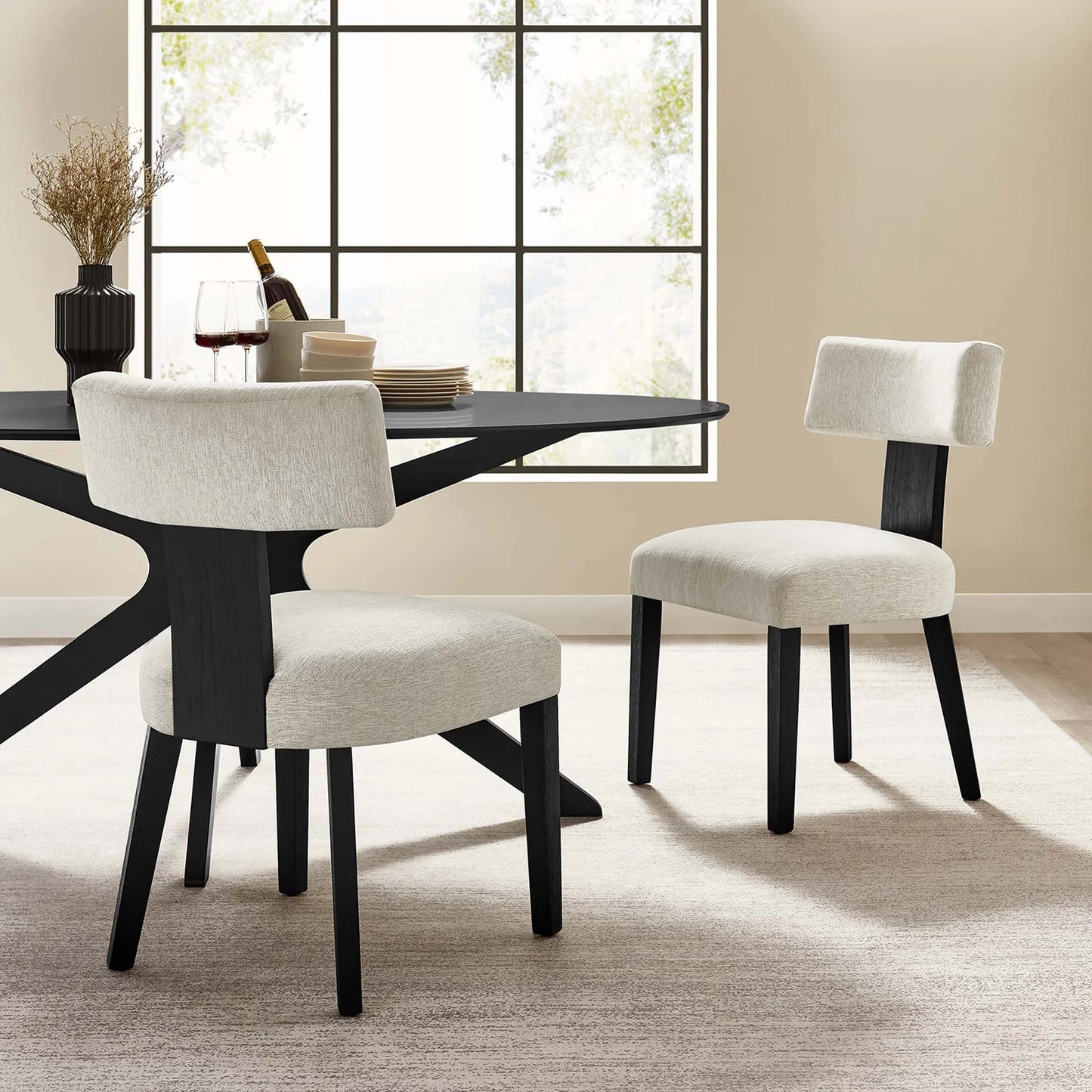 Nalani Modern Armless Dining Chairs with Solid Wood Legs, Foam Padding β Set of 2 Stylish and Comfortable Seating for Contemporary Dining Spaces