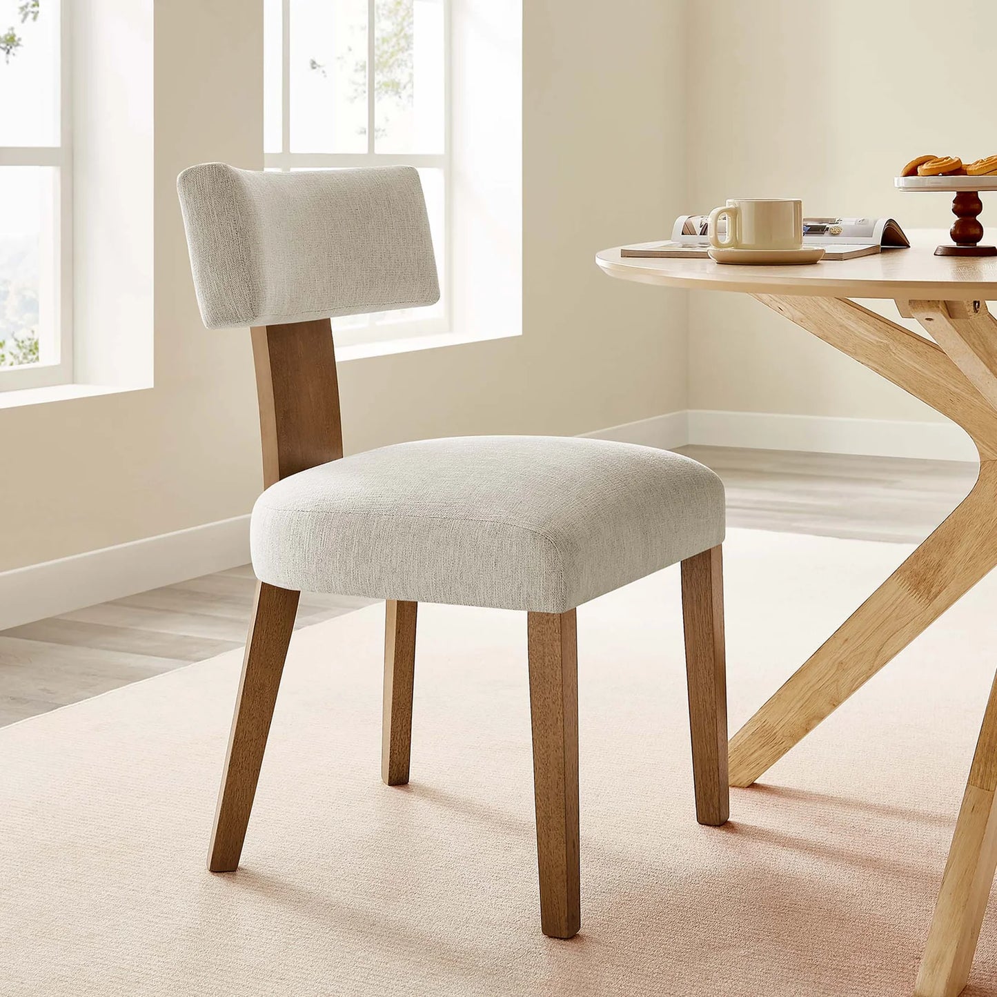Nalani Modern Armless Dining Chairs with Solid Wood Legs, Foam Padding β Set of 2 Stylish and Comfortable Seating for Contemporary Dining Spaces