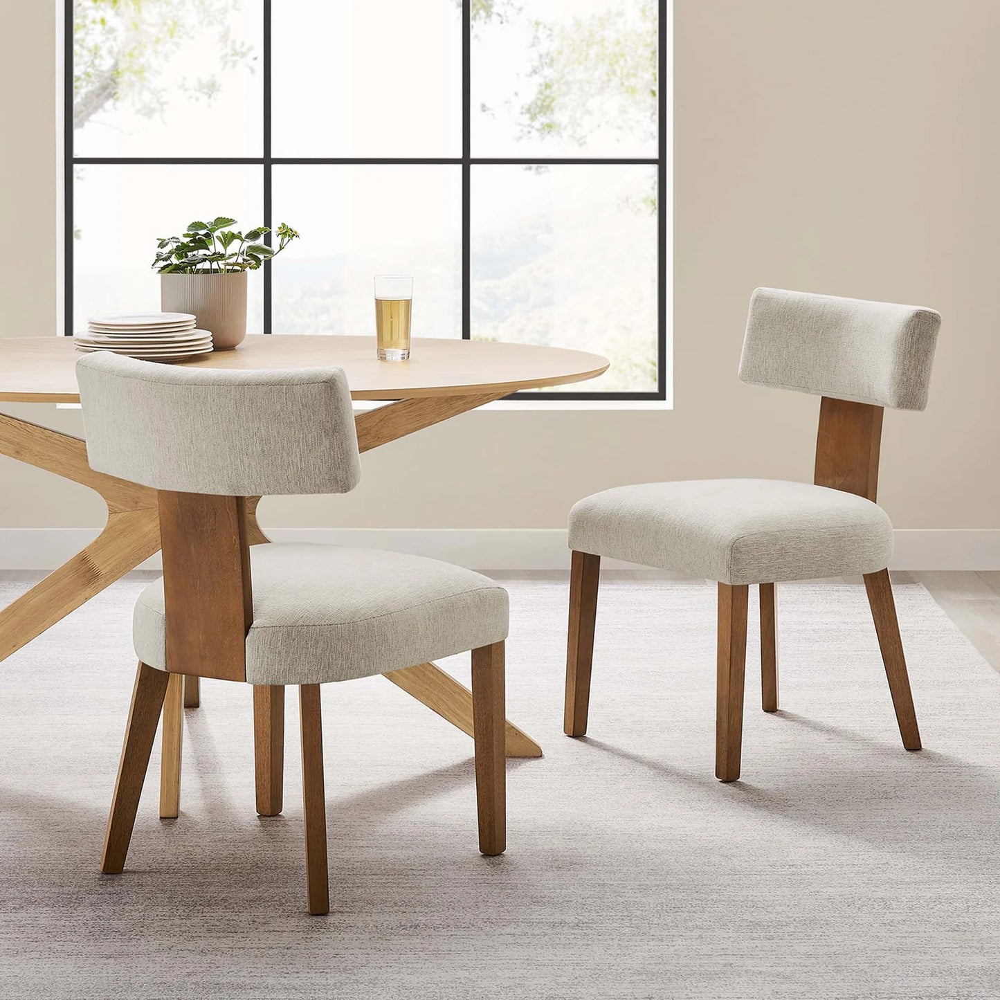 Nalani Modern Armless Dining Chairs with Solid Wood Legs, Foam Padding β Set of 2 Stylish and Comfortable Seating for Contemporary Dining Spaces