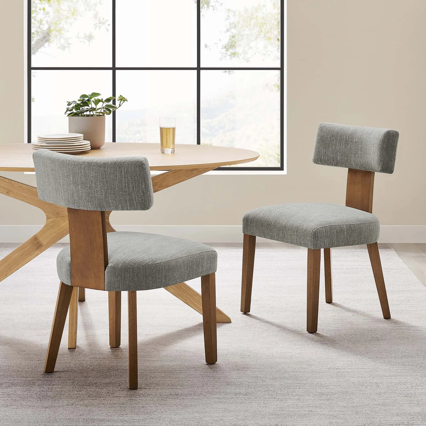 Nalani Modern Armless Dining Chairs with Solid Wood Legs, Foam Padding β Set of 2 Stylish and Comfortable Seating for Contemporary Dining Spaces