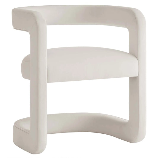 Winslow Performance Velvet Barrel Accent Chair in Alabaster β Elegant and Comfortable Seating for Modern Living Spaces