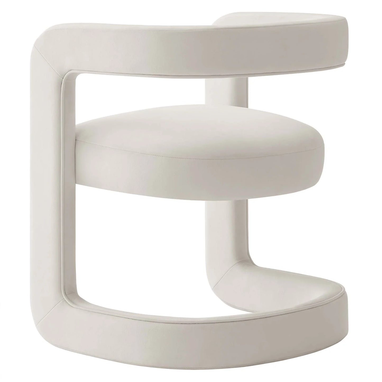 Winslow Performance Velvet Barrel Accent Chair in Alabaster – Elegant and Comfortable Seating for Modern Living Spaces
