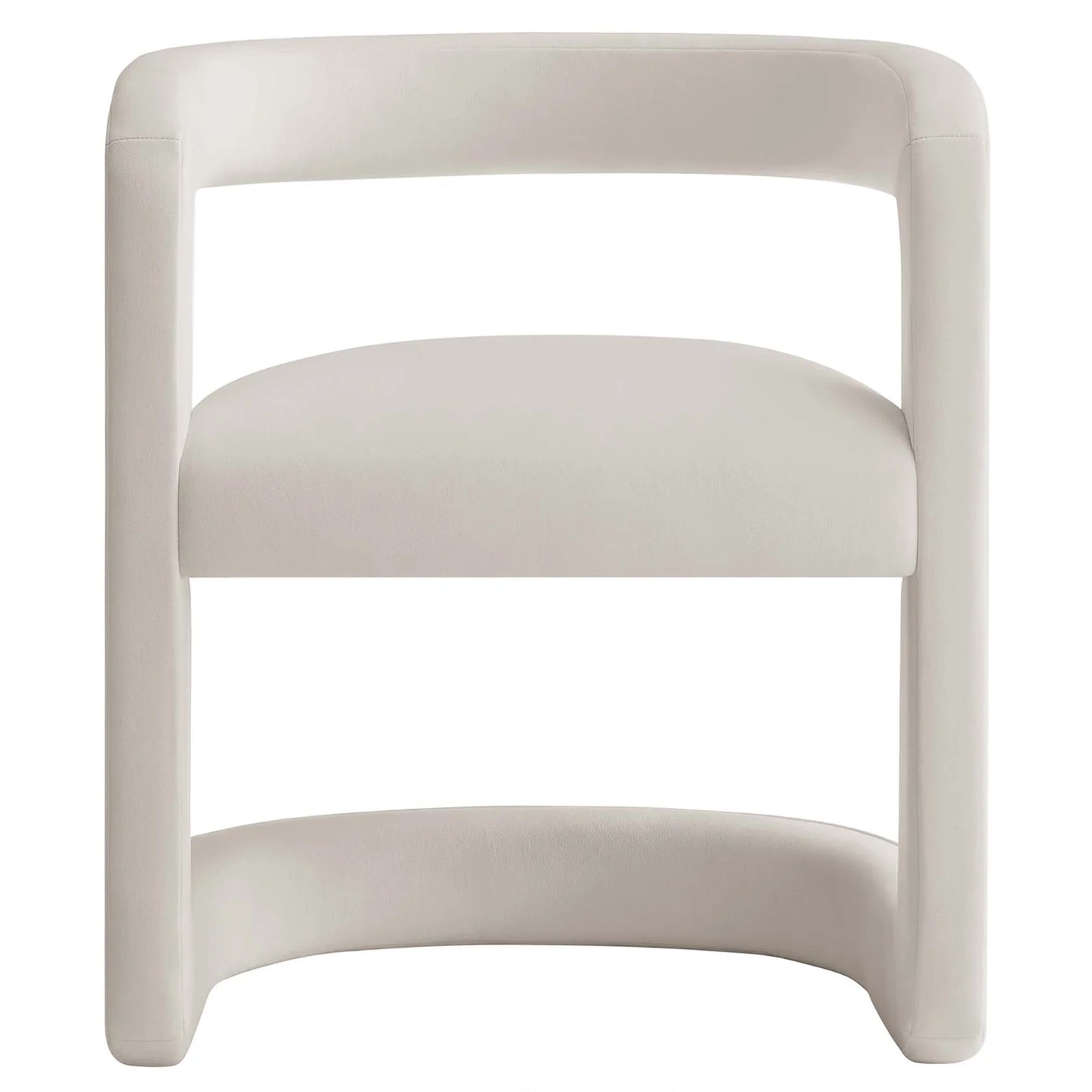 Winslow Performance Velvet Barrel Accent Chair in Alabaster – Elegant and Comfortable Seating for Modern Living Spaces