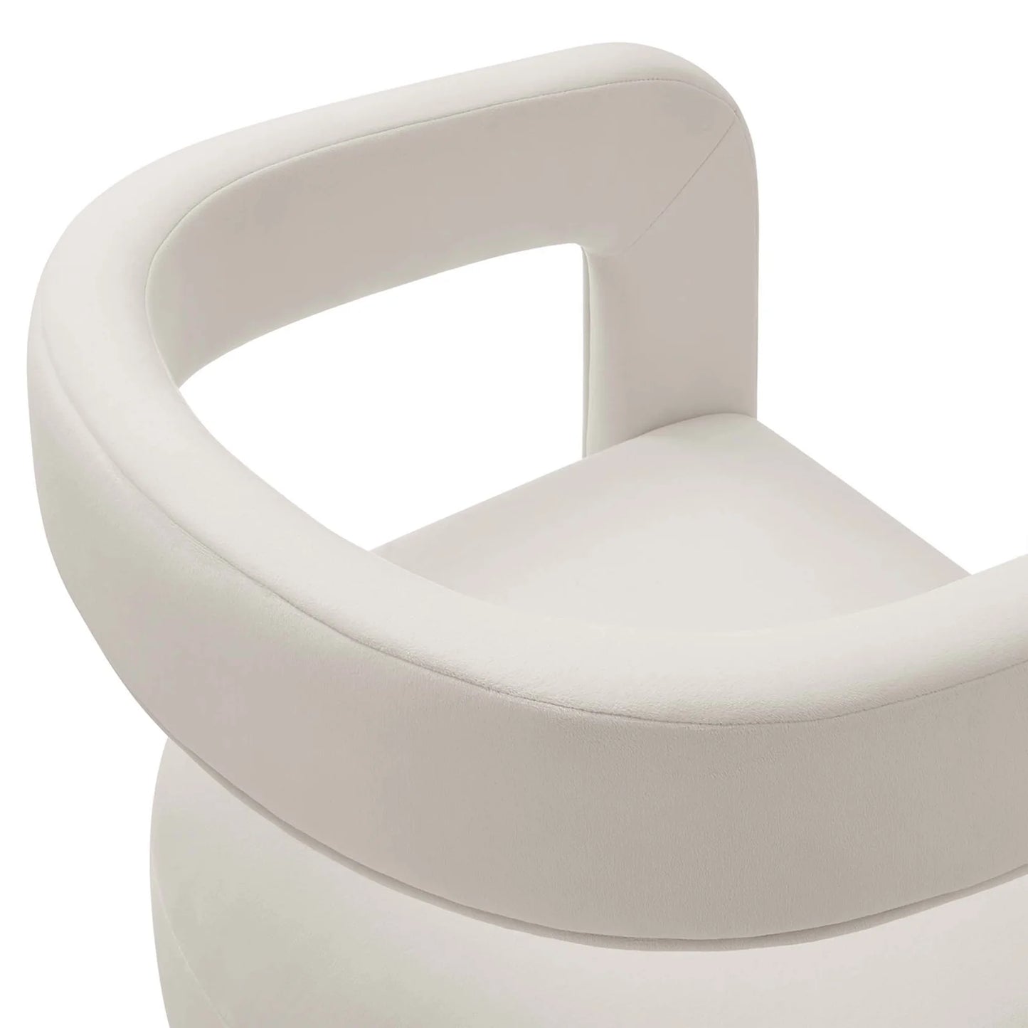 Winslow Performance Velvet Barrel Accent Chair in Alabaster – Elegant and Comfortable Seating for Modern Living Spaces