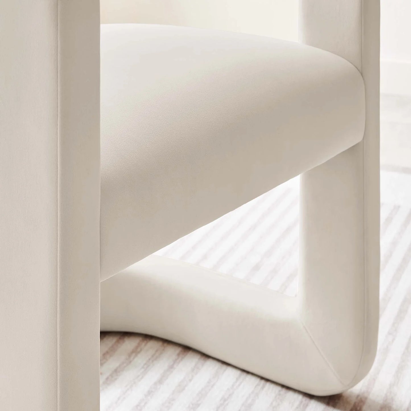 Winslow Performance Velvet Barrel Accent Chair in Alabaster – Elegant and Comfortable Seating for Modern Living Spaces